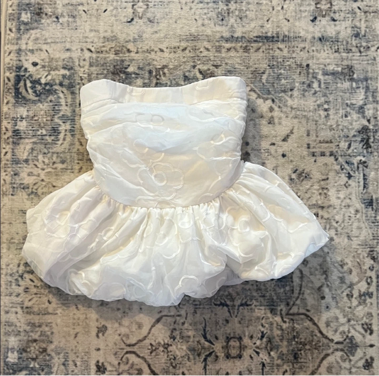 White Strapless Mini Dress