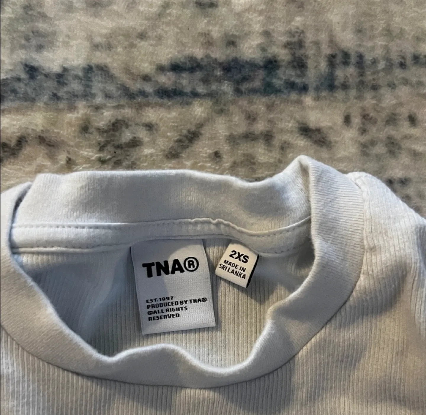 TNA White Ribbed T-Shirt - Size 2XS image indicator(2)