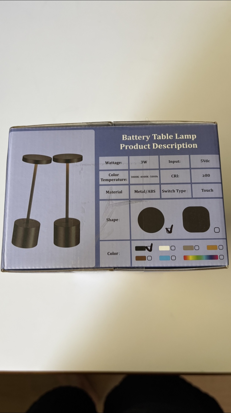 Cordless Battery Table Lamp - Touch Switch - photo 4