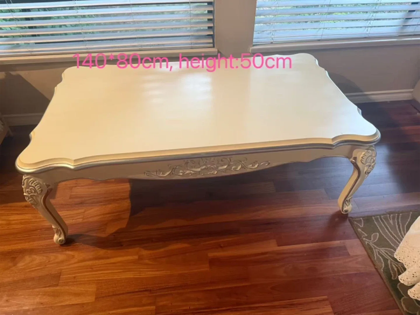 Elegant Cream Coffee Table (140x80x50cm) thumbnail