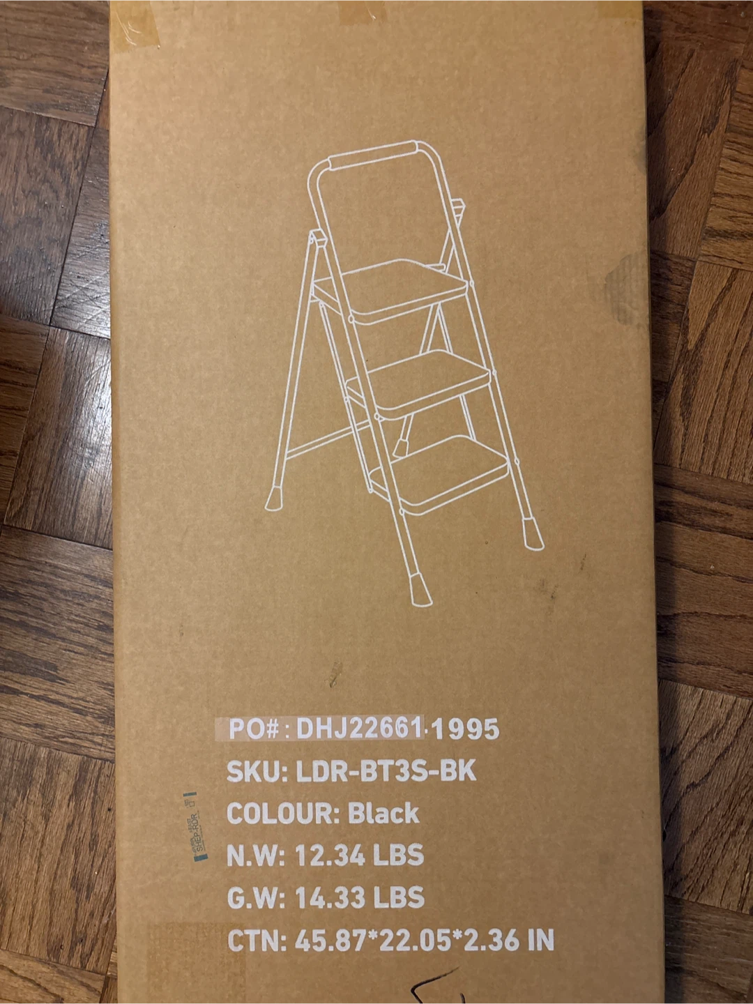 Black 3-Step Ladder (LDR-BT3S-BK)