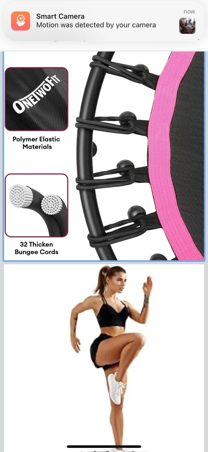 New-ONETWOFIT 42" Rebounder Trampoline - pink image indicator(2)