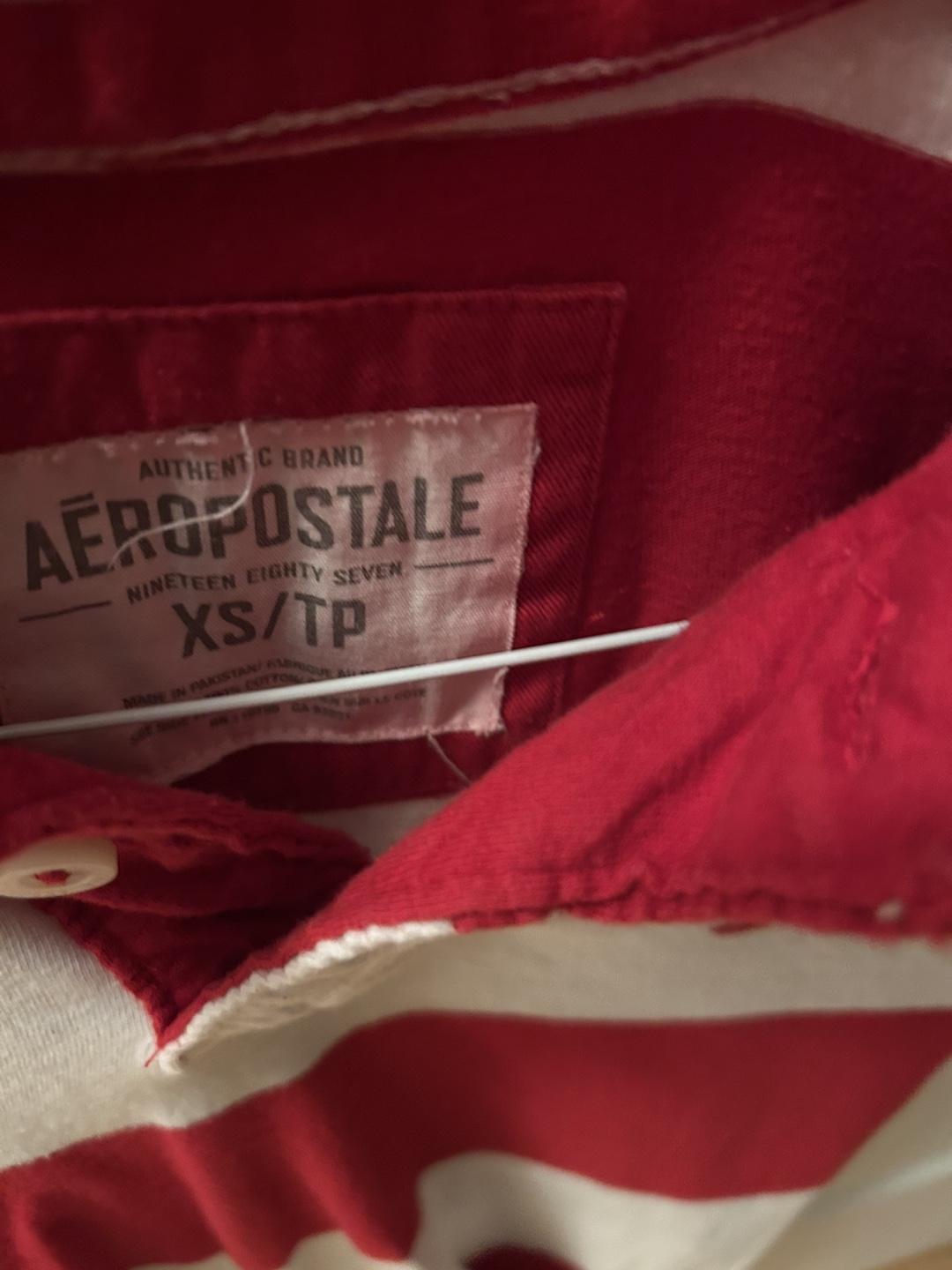 Aeropostale XS/TP Red & White Striped Polo - photo 2