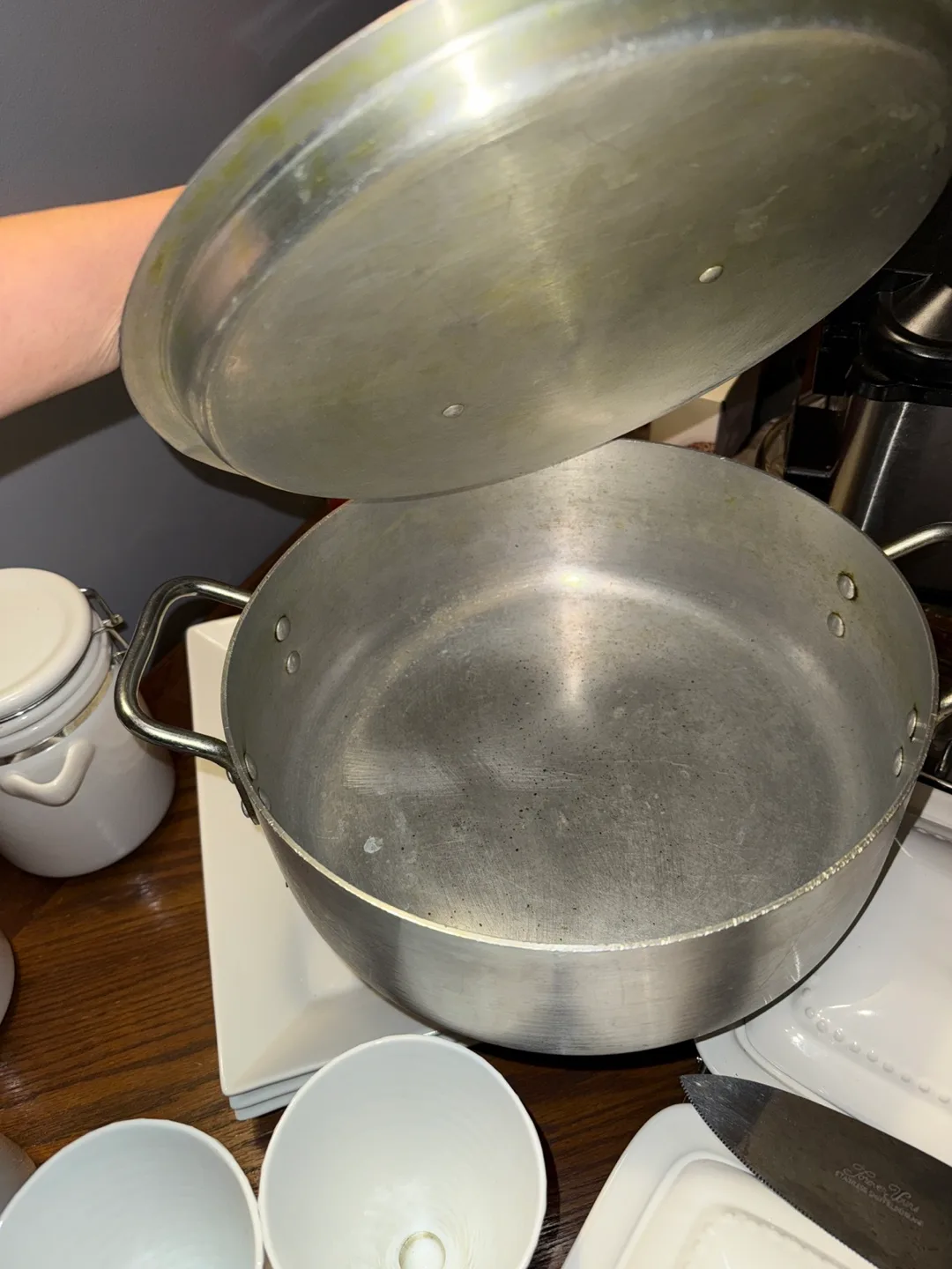 Large Silver Stock Pot with Lid image indicator(2)
