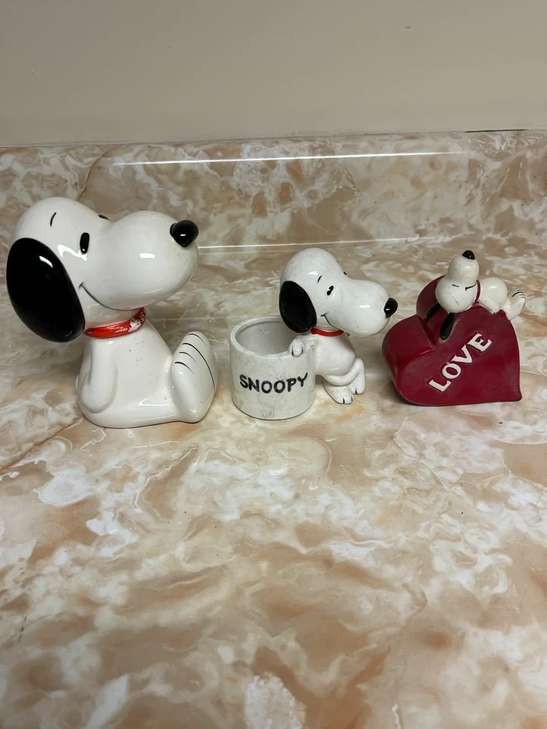 Vintage Snoopy Ceramic Figurines - Set of 3 🥕 thumbnail