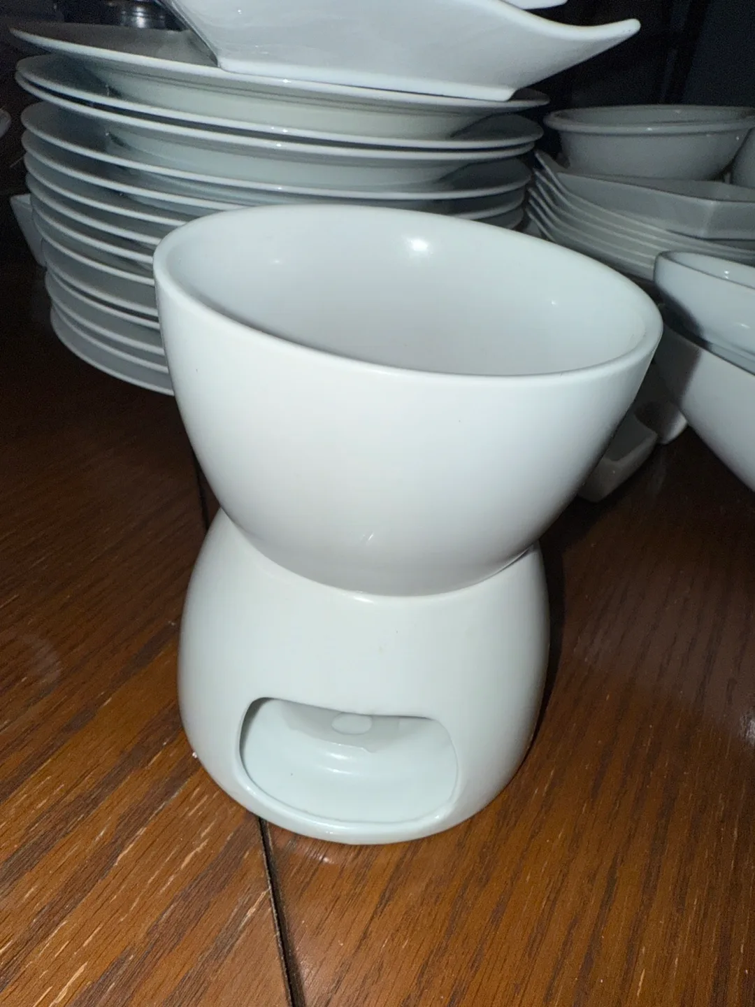 White Ceramic Fondue Set🥕🥕 thumbnail