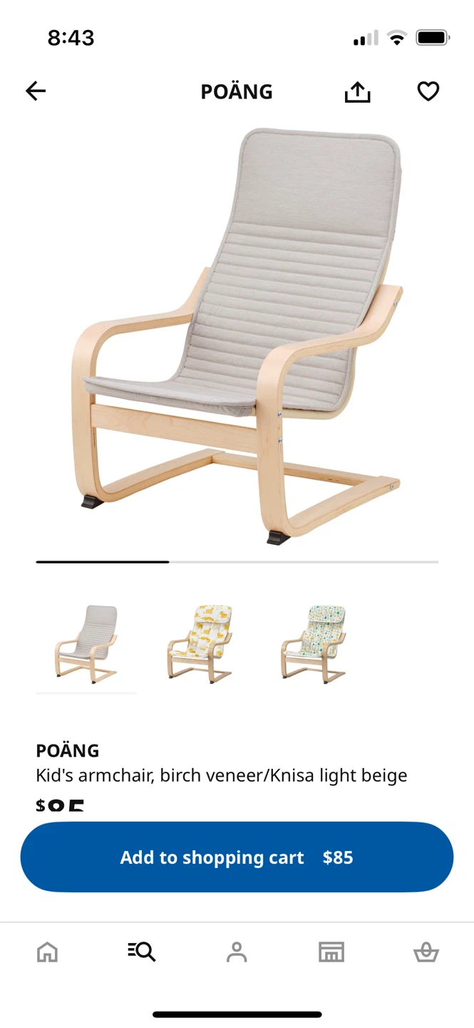 IKEA POÄNG Birch Veneer/Knisa Light Beige Armchair - photo 3
