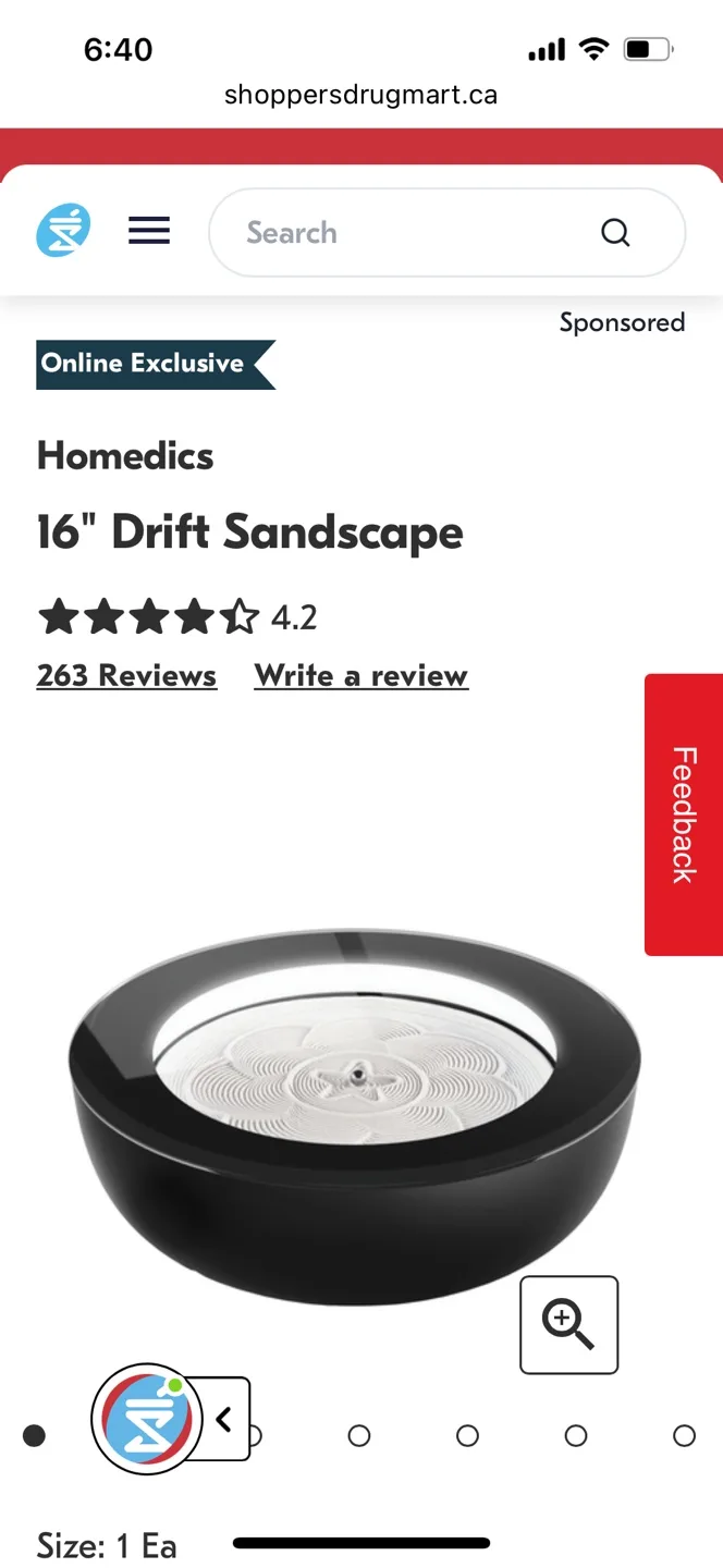 Homedics Drift 16" Sandscape - Like New! image indicator(4)