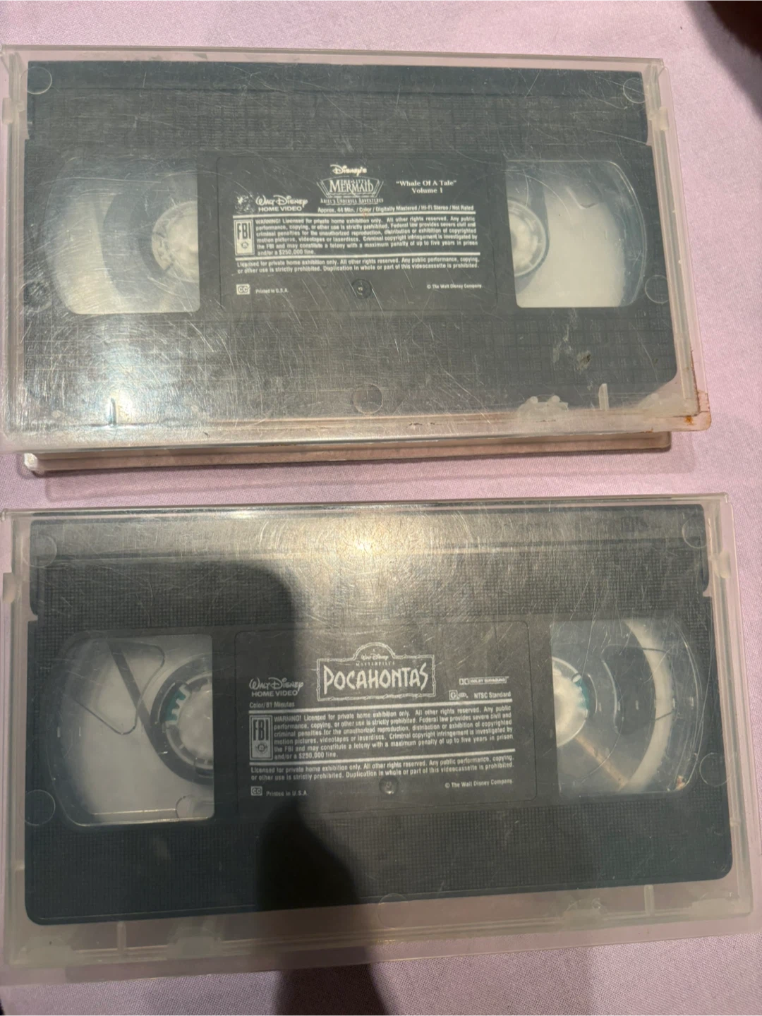 Disney's The Little Mermaid & Pocahontas VHS Tapes