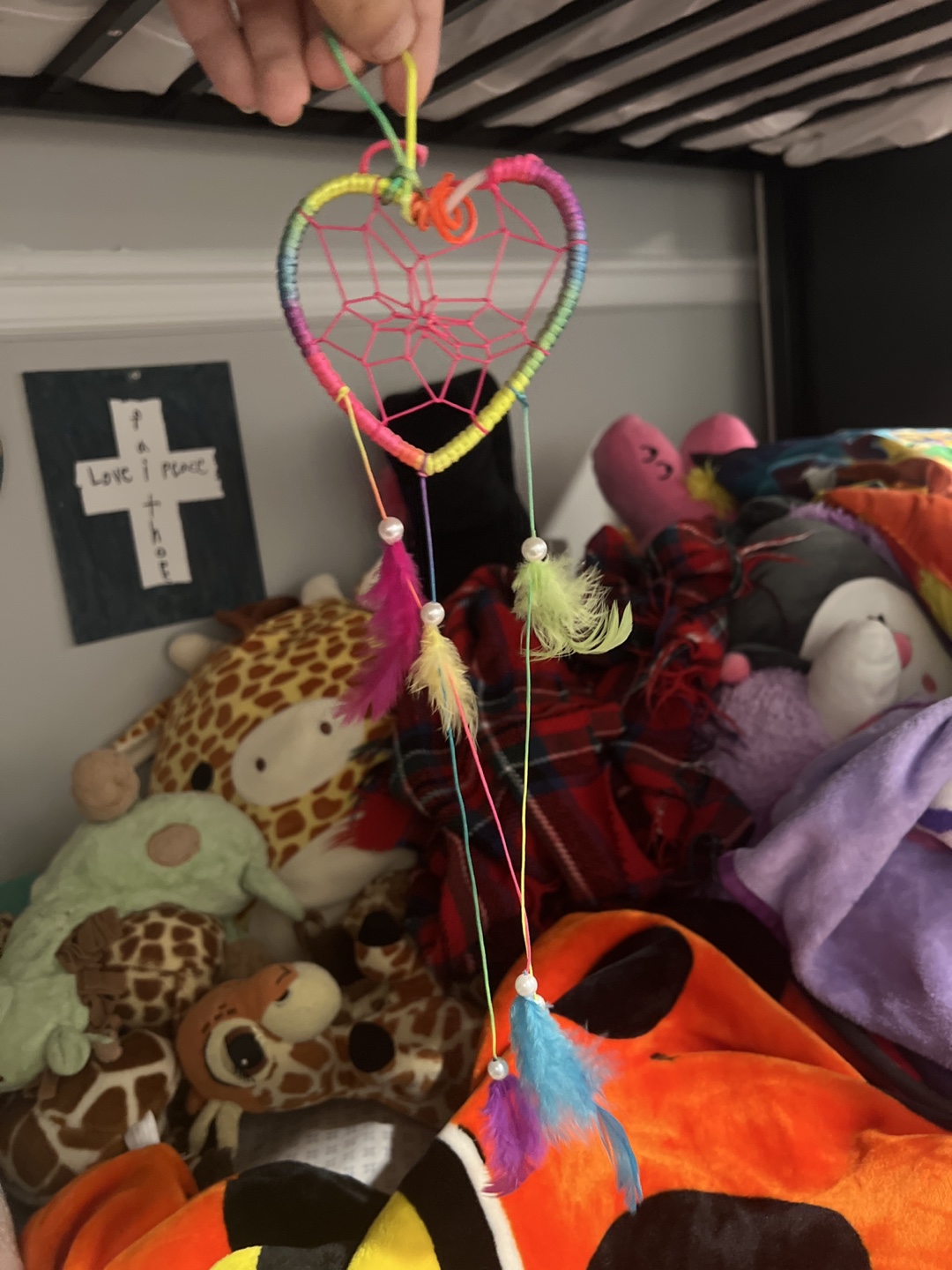 Heart-shaped Dream Catcher with Feathers - photo 2