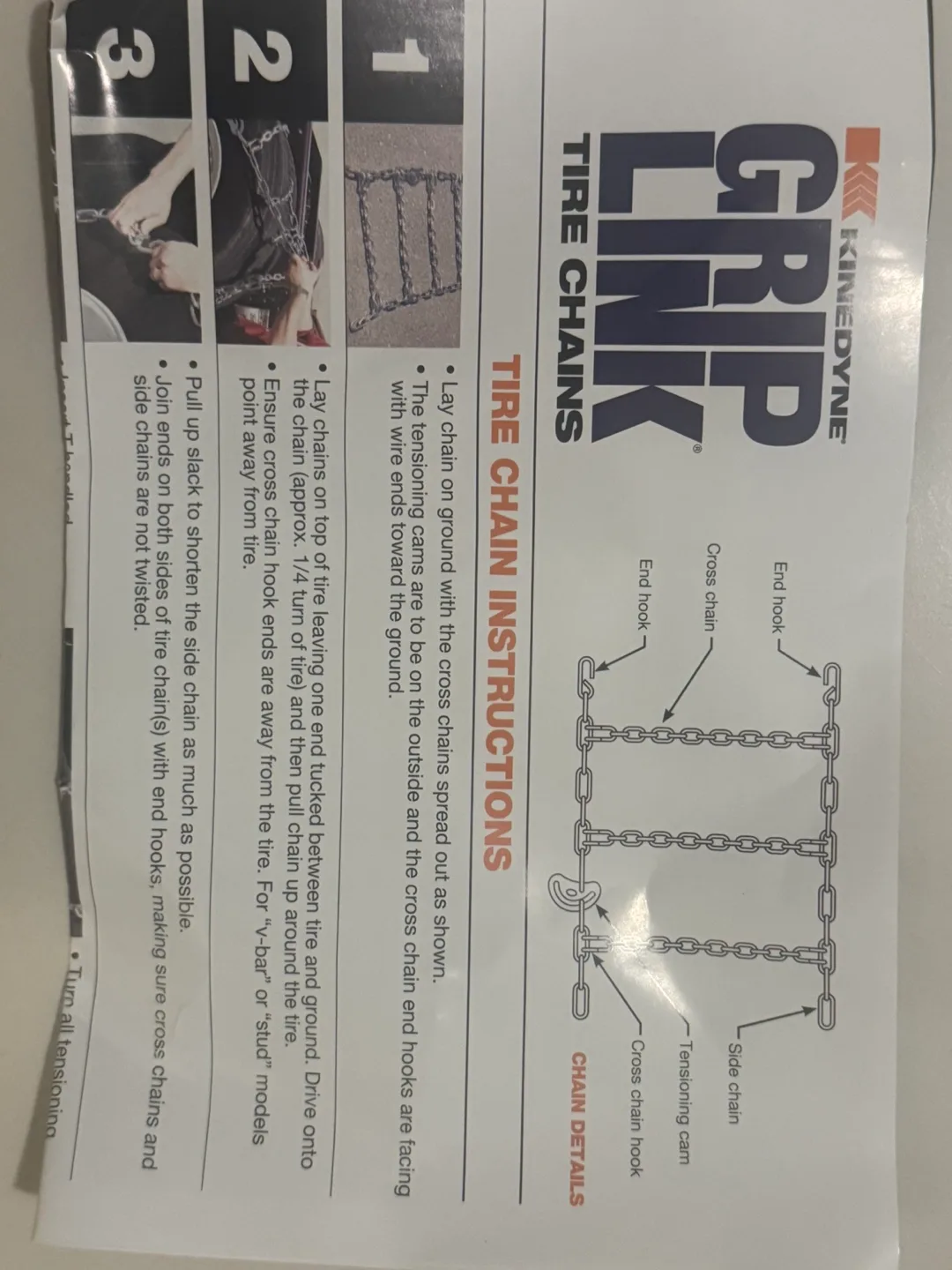 Kinedyne Grip Link Tire Chains 11x22.5 V-Bar image indicator(3)