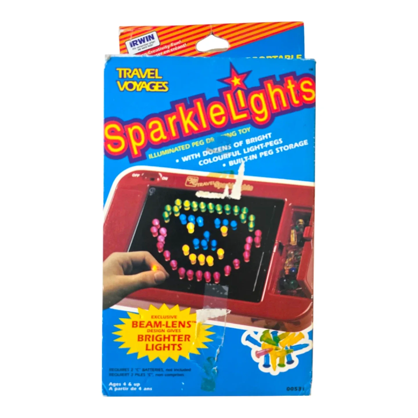 Vintage Sparkle Lights Up Illuminated Peg Drawing Toy Car thumbnail