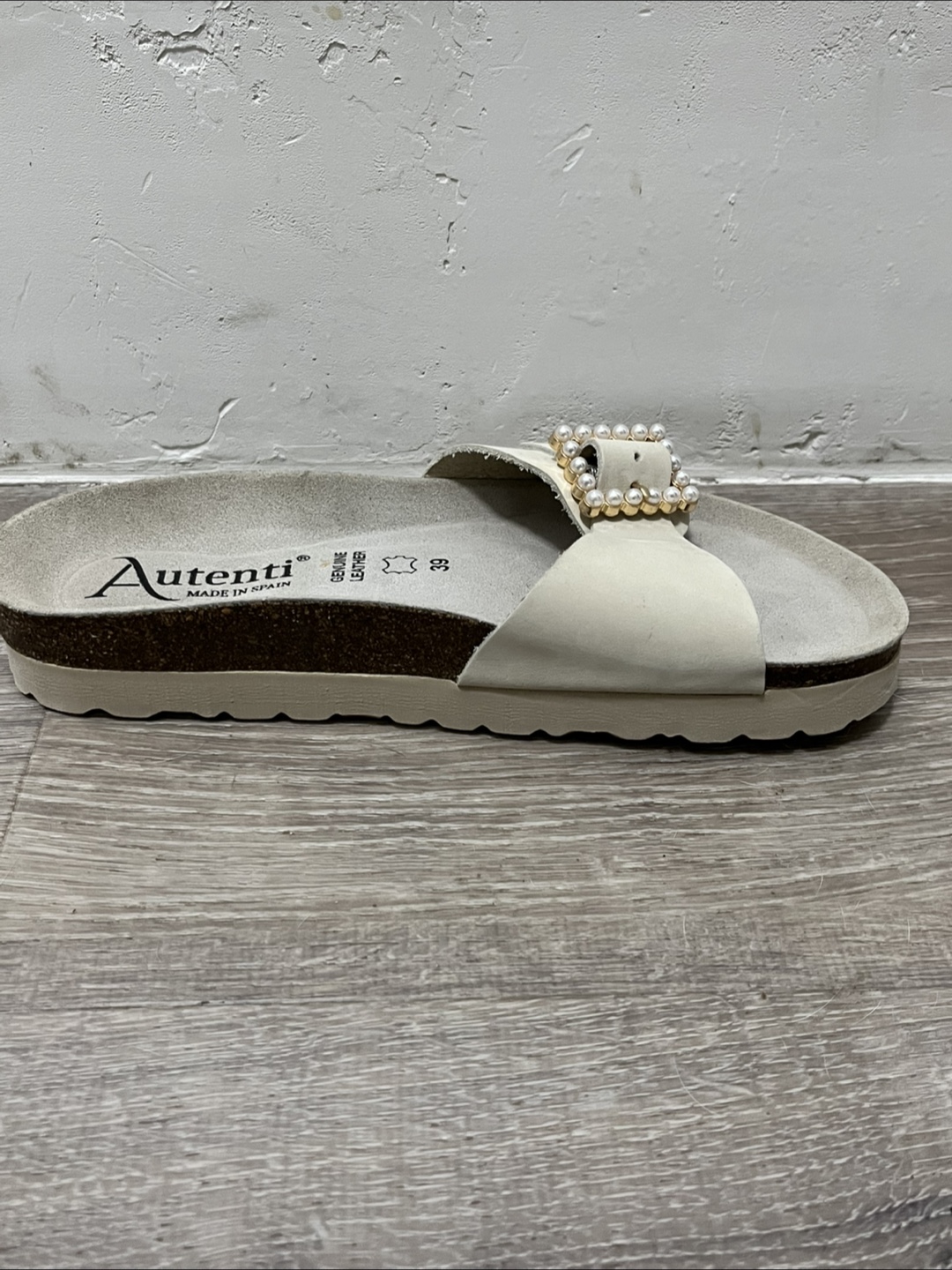 Autenti Pearl Buckle Slides - Size 39 - photo 2