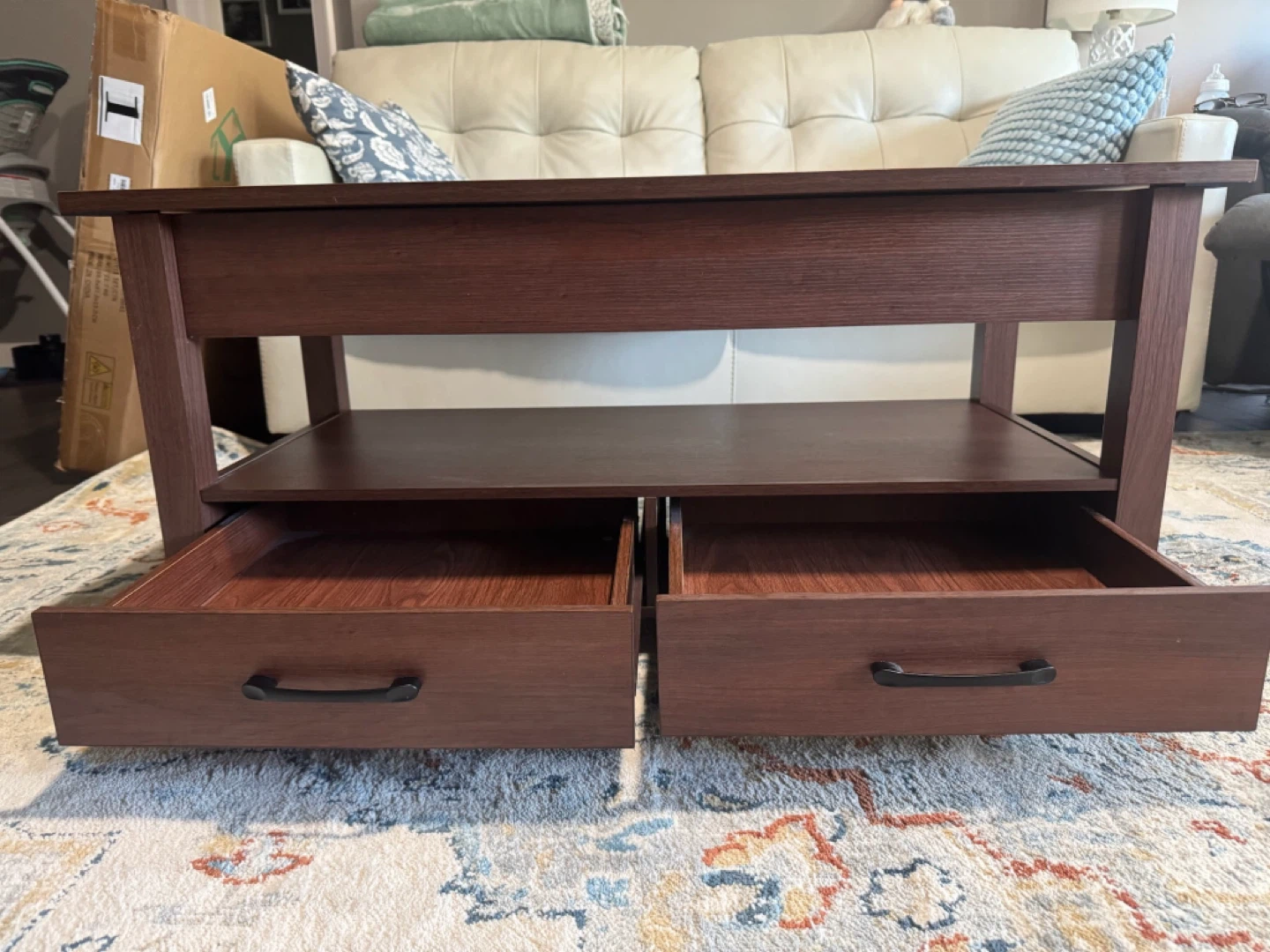 Lift Top Coffee Table - Brown Wood 🥕 - photo 3
