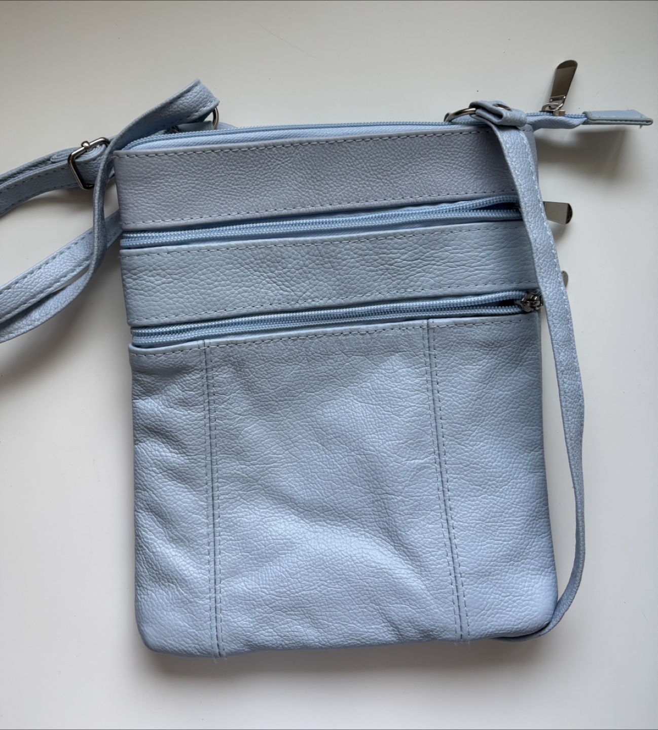 Bentley Light Blue Leather Crossbody Bag