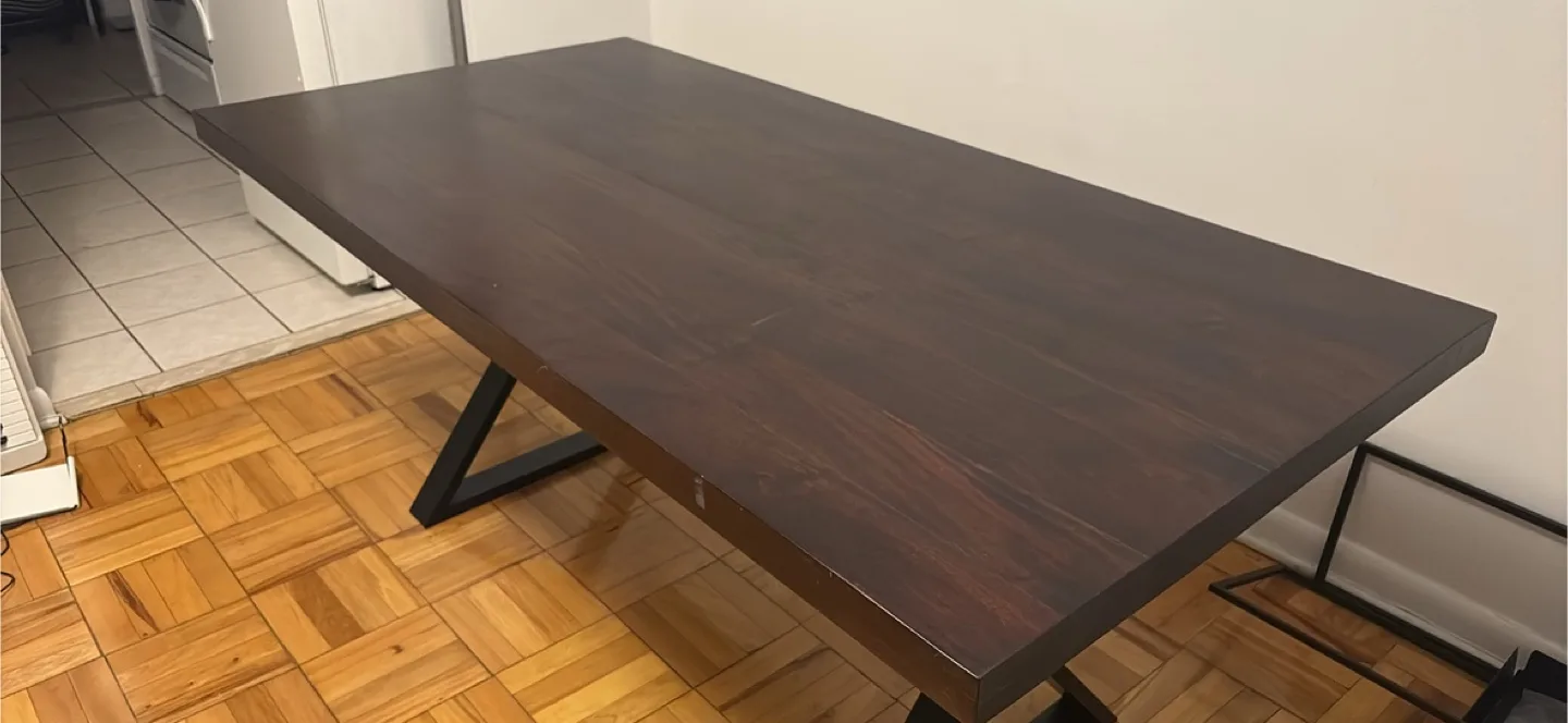 Wazo 6ft Walnut Acacia Wood Dining Table image indicator(2)