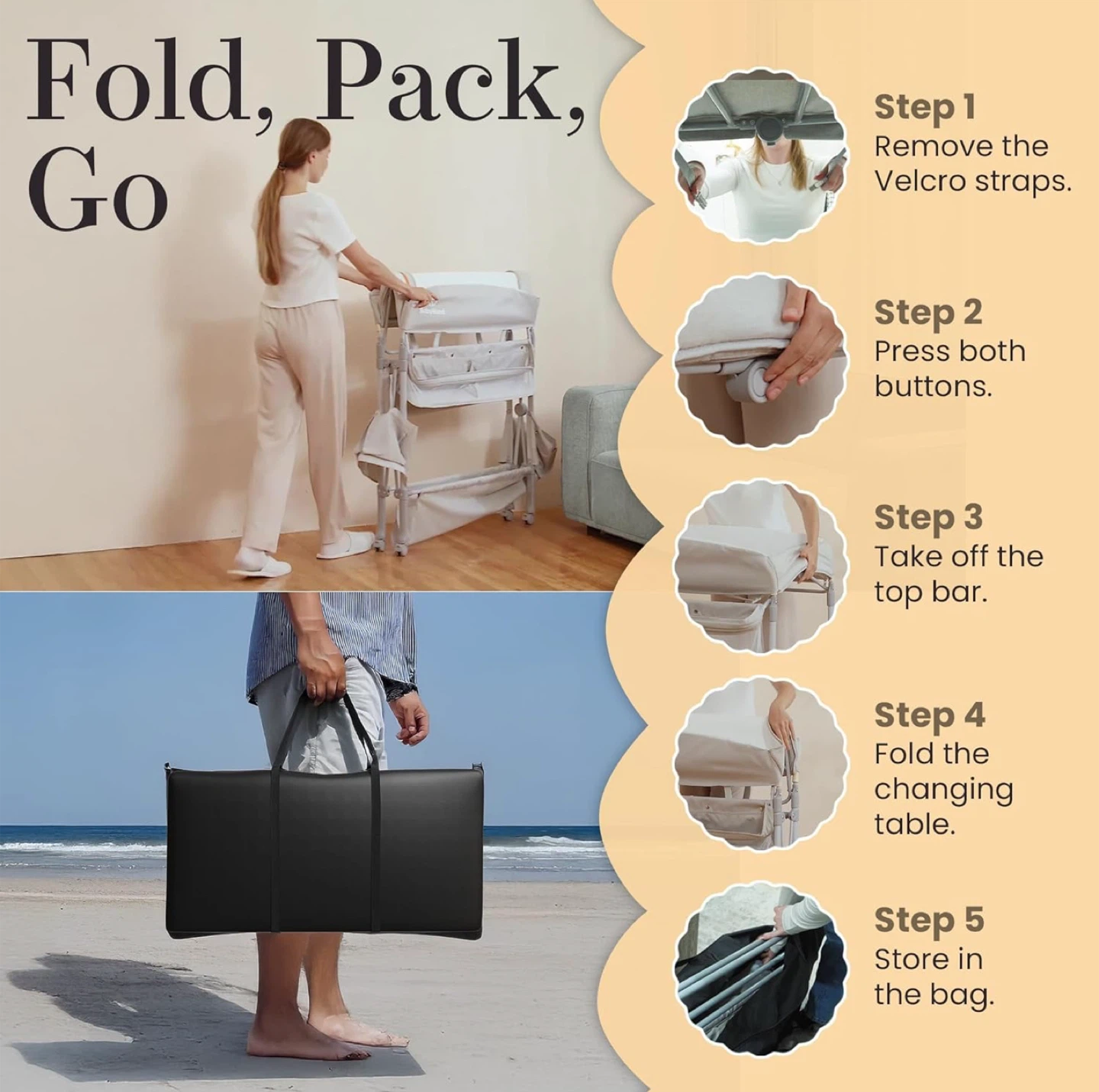 Changing Table, Versatile Folding Changing Table, Waterproof - photo 4