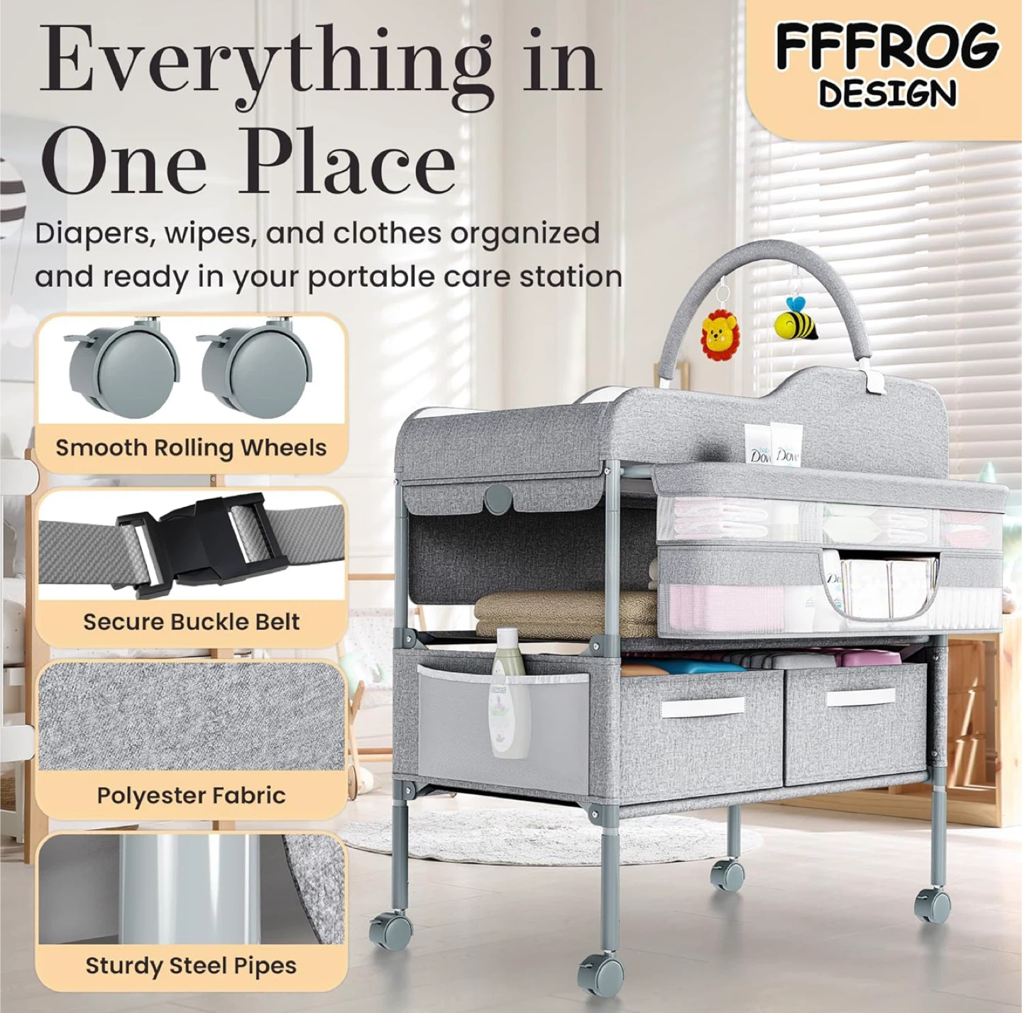Changing Table, Versatile Folding Changing Table, Waterproof - photo 5