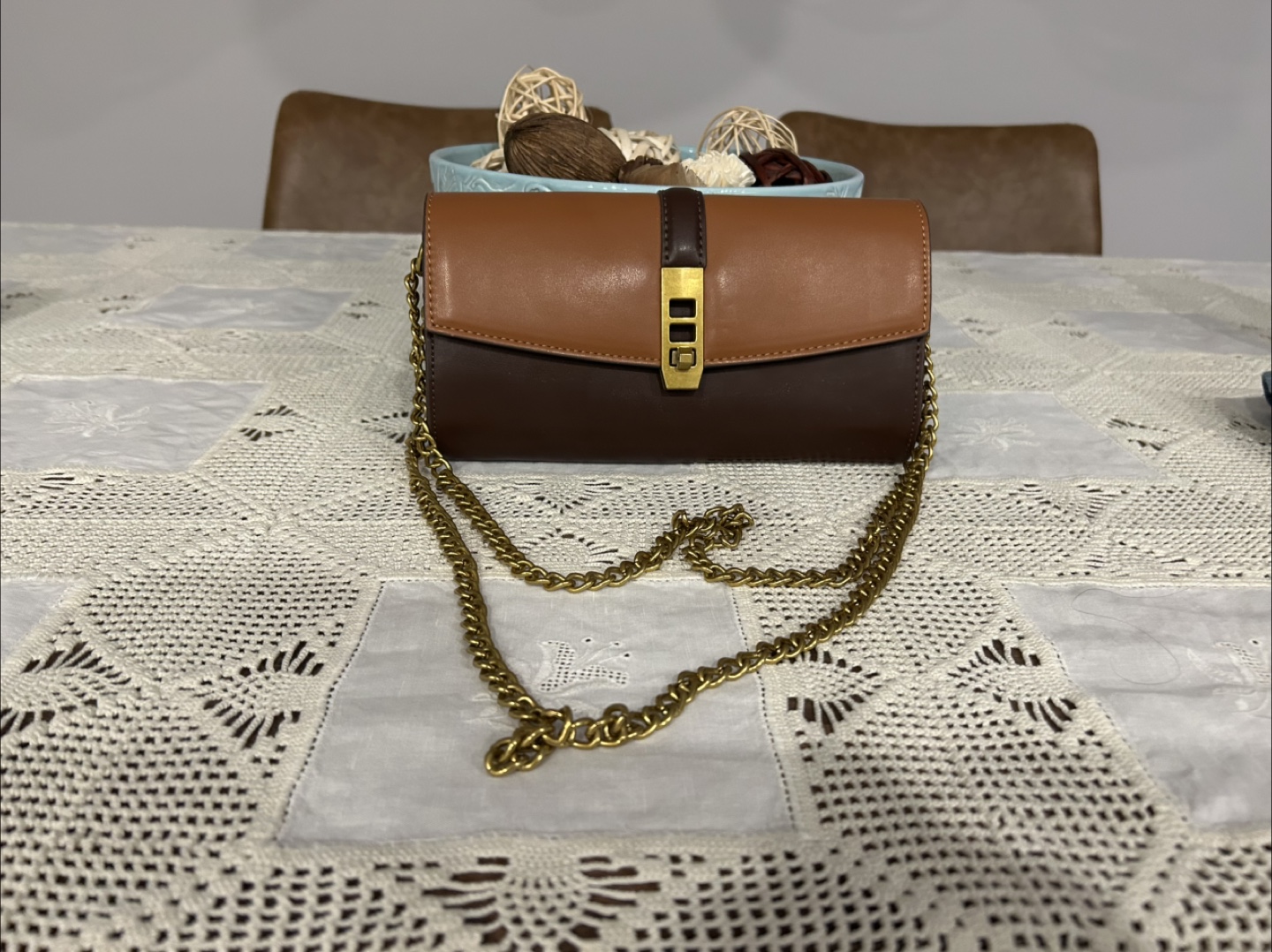 Two-Tone Brown Shoulder Bag - photo 2