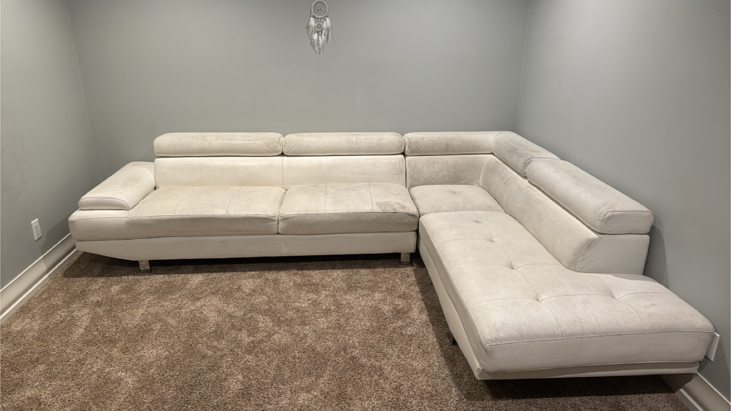 White Sectional Sofa - photo 3