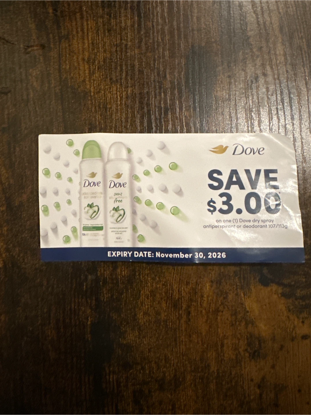 🥕Dove $3.00 off Deodorant Coupon - Exp Nov 2026
