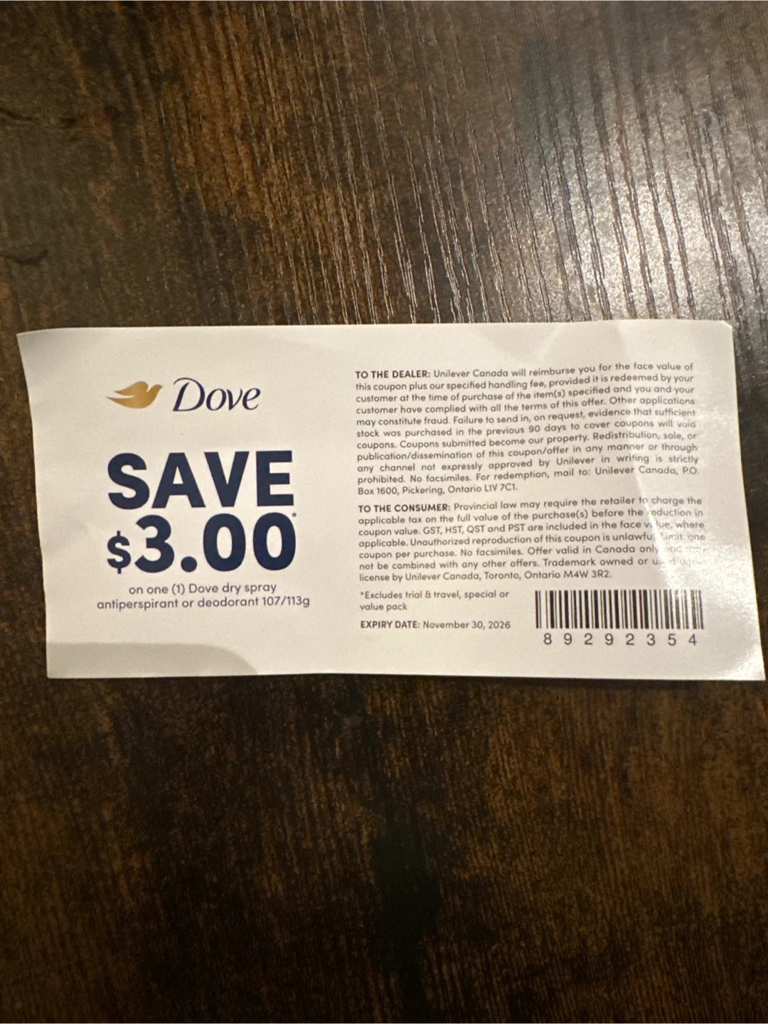 🥕Dove $3.00 off Deodorant Coupon - Exp Nov 2026 - photo 2