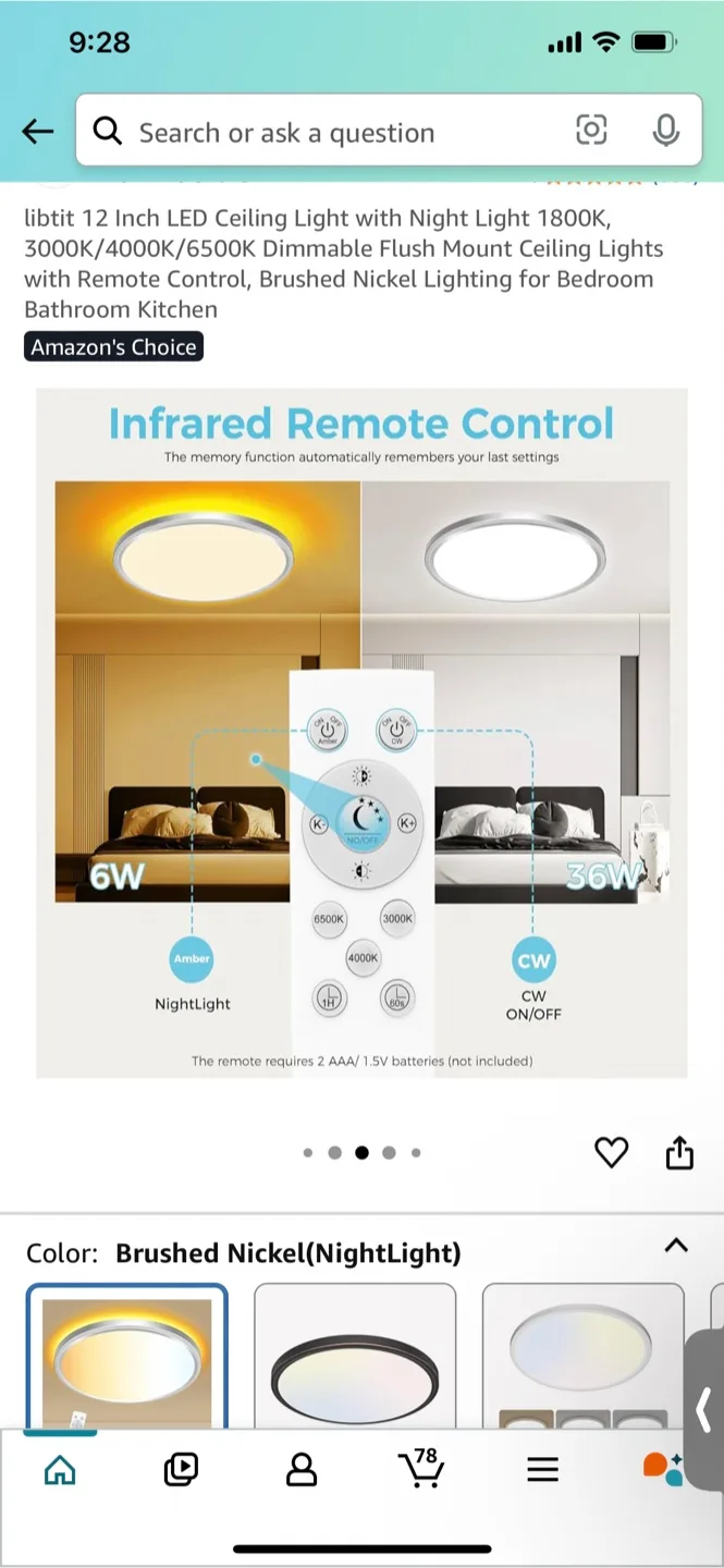 12” LED Ceiling Light - SIMPLY AMAZING easy install’ (orig. $33) thumbnail