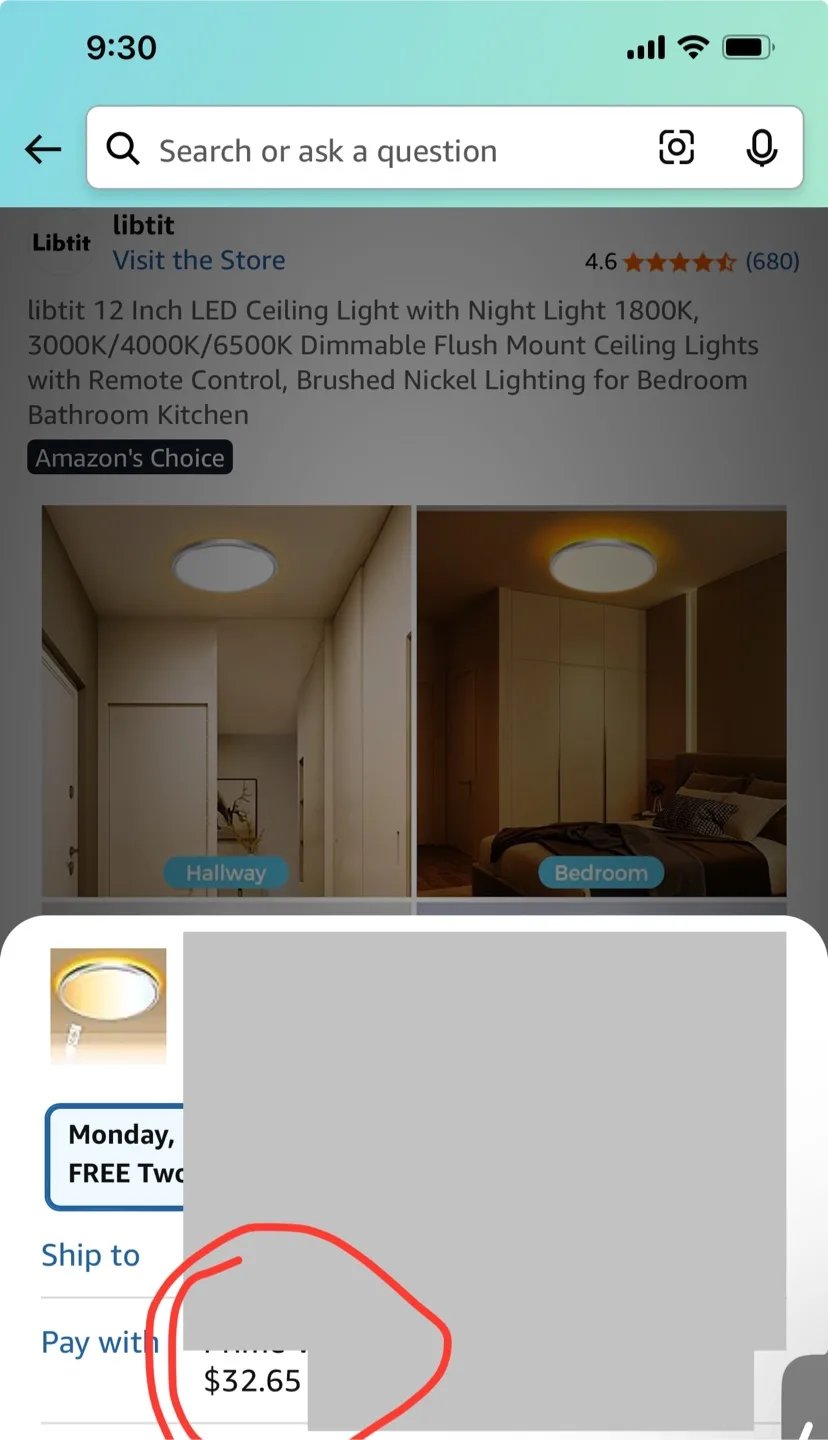 12” LED Ceiling Light - SIMPLY AMAZING easy install’ (orig. $33) image indicator(7)