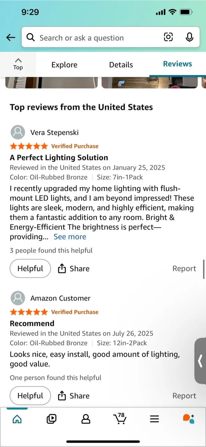 12” LED Ceiling Light - SIMPLY AMAZING easy install’ (orig. $33) image indicator(8)