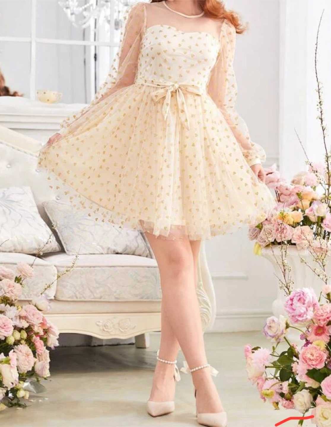 Gold Heart Tulle Dress - Size 10-11Y - photo 2