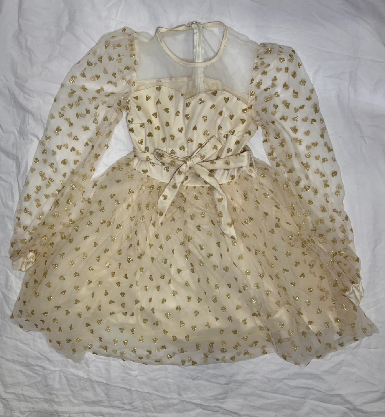 Gold Heart Tulle Dress - Size 10-11Y - photo 3