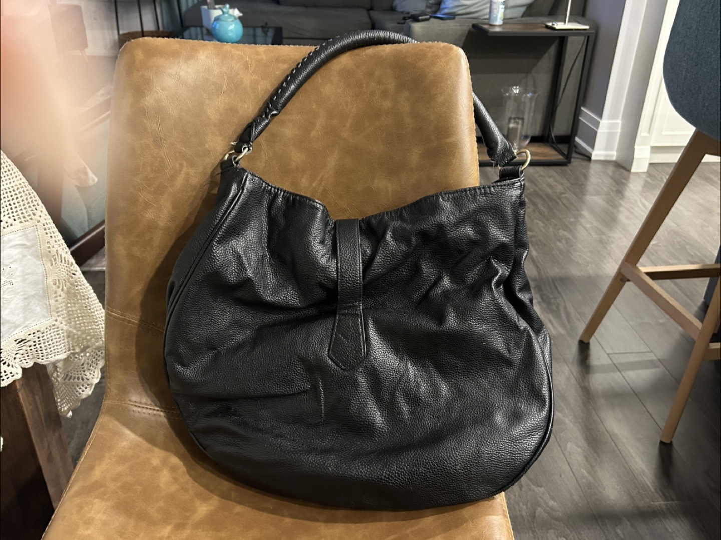 Black Leather Hobo Bag - photo 2