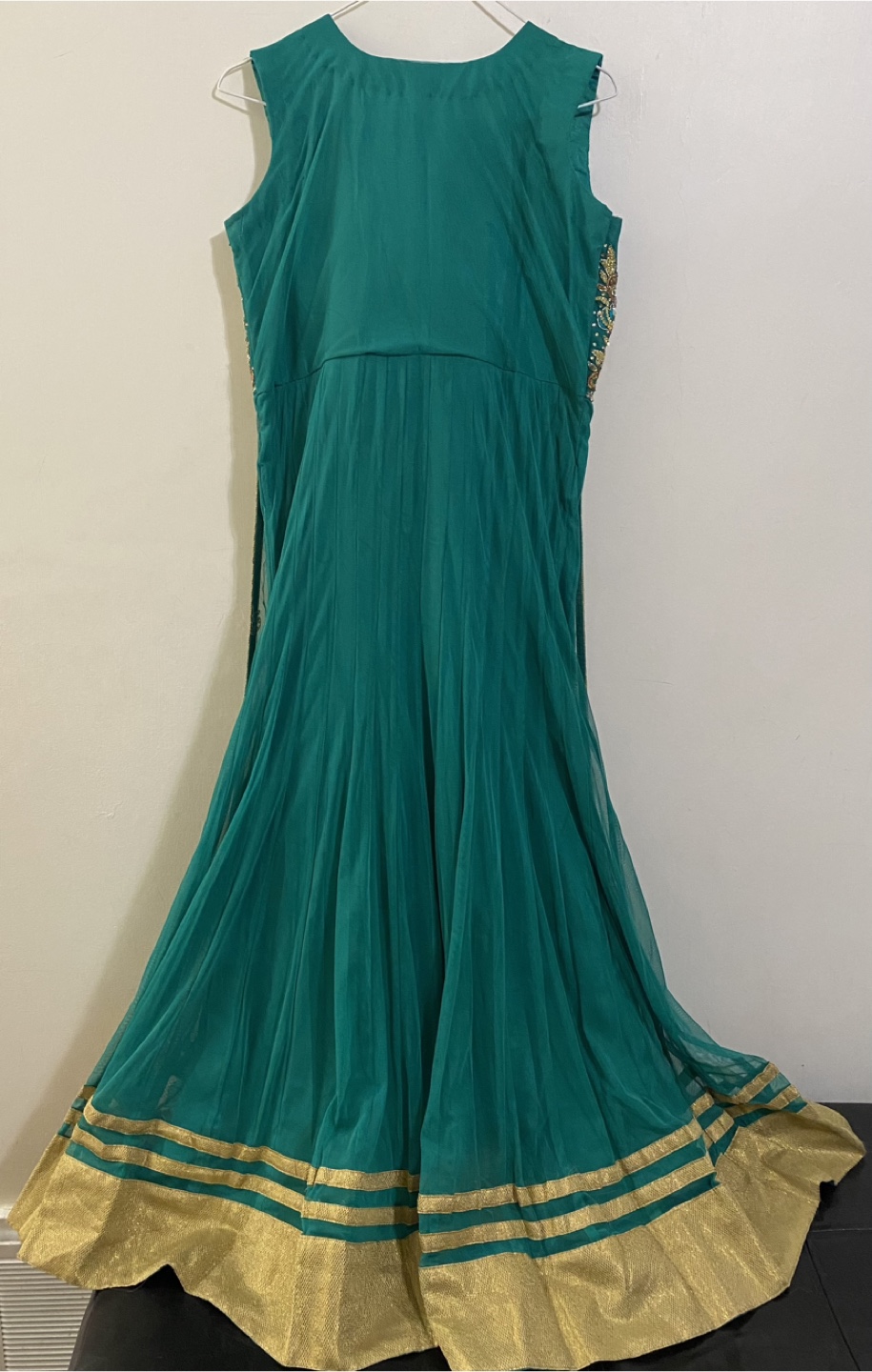 Green & Gold Embroidered Dress - photo 4