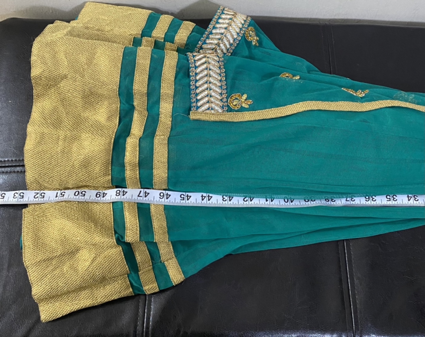 Green & Gold Embroidered Dress - photo 5