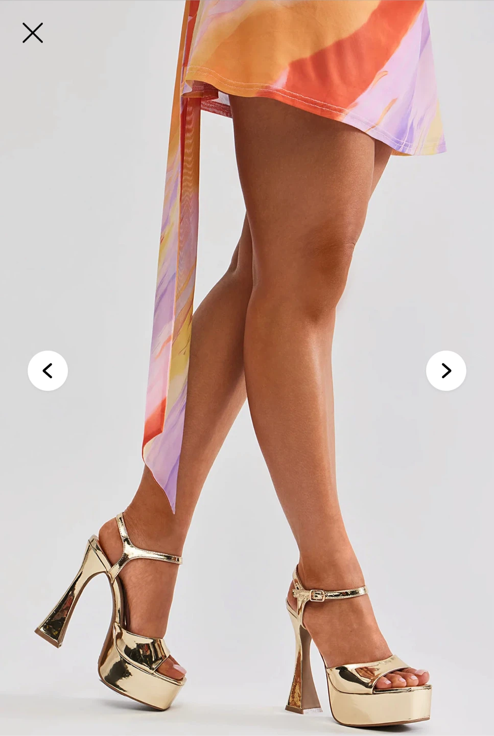 Fashion Nova Gold Platform Heels, Size 7.5 - photo 2