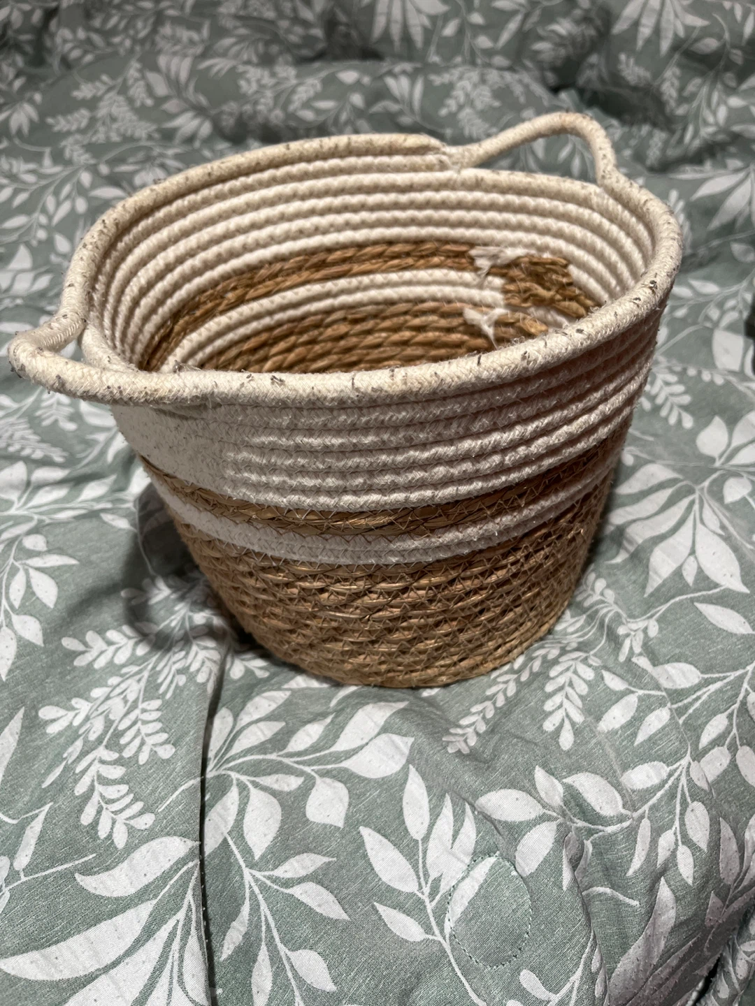 Woven Basket - Brown & White 🥕
