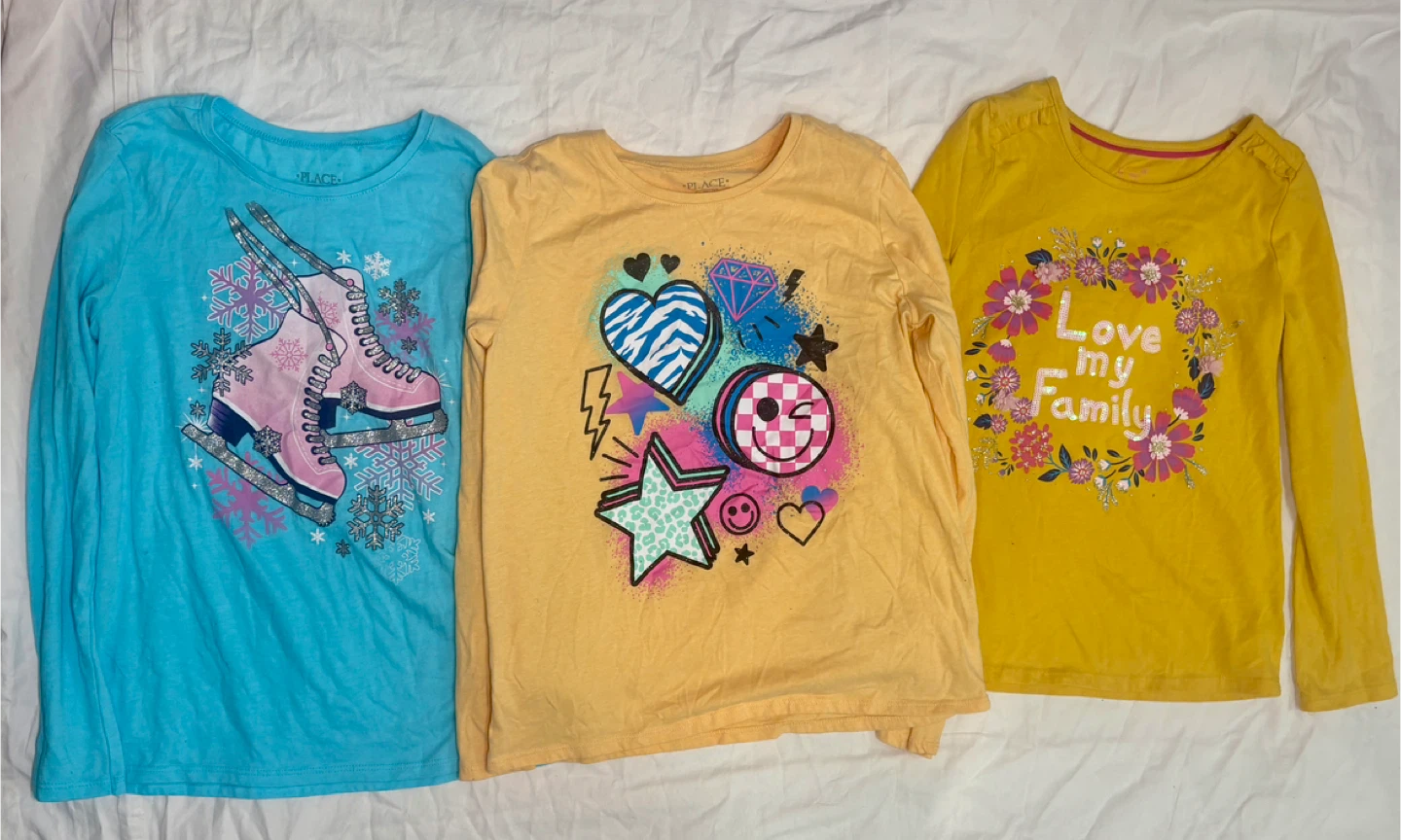 Children's Place Girls' Long Sleeve Shirts (3)