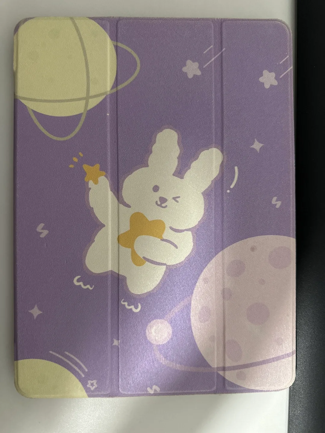 Purple iPad Case with Rabbit Design