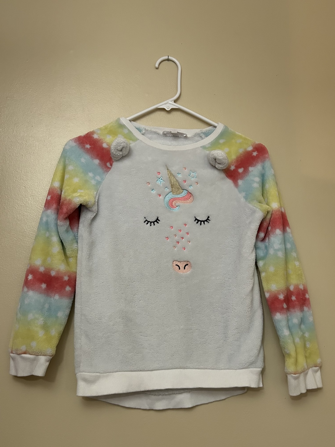 Bella & Birdie super soft white sweater with unicorn face - photo 5