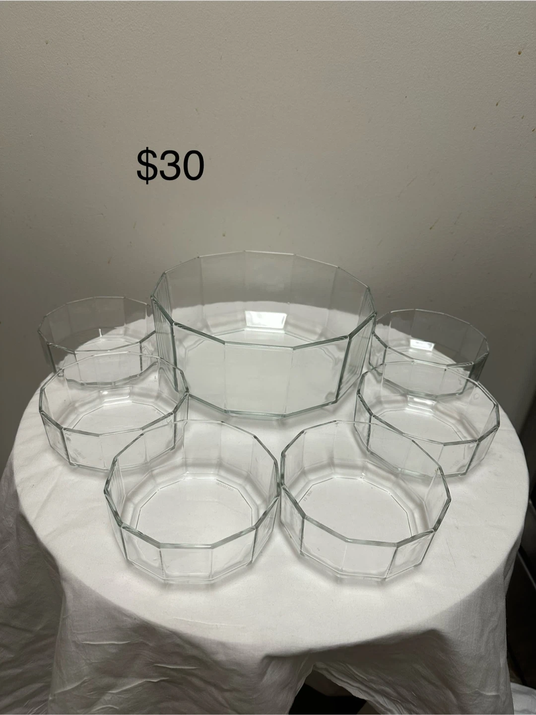 7 Piece Glass Serving Bowl Set