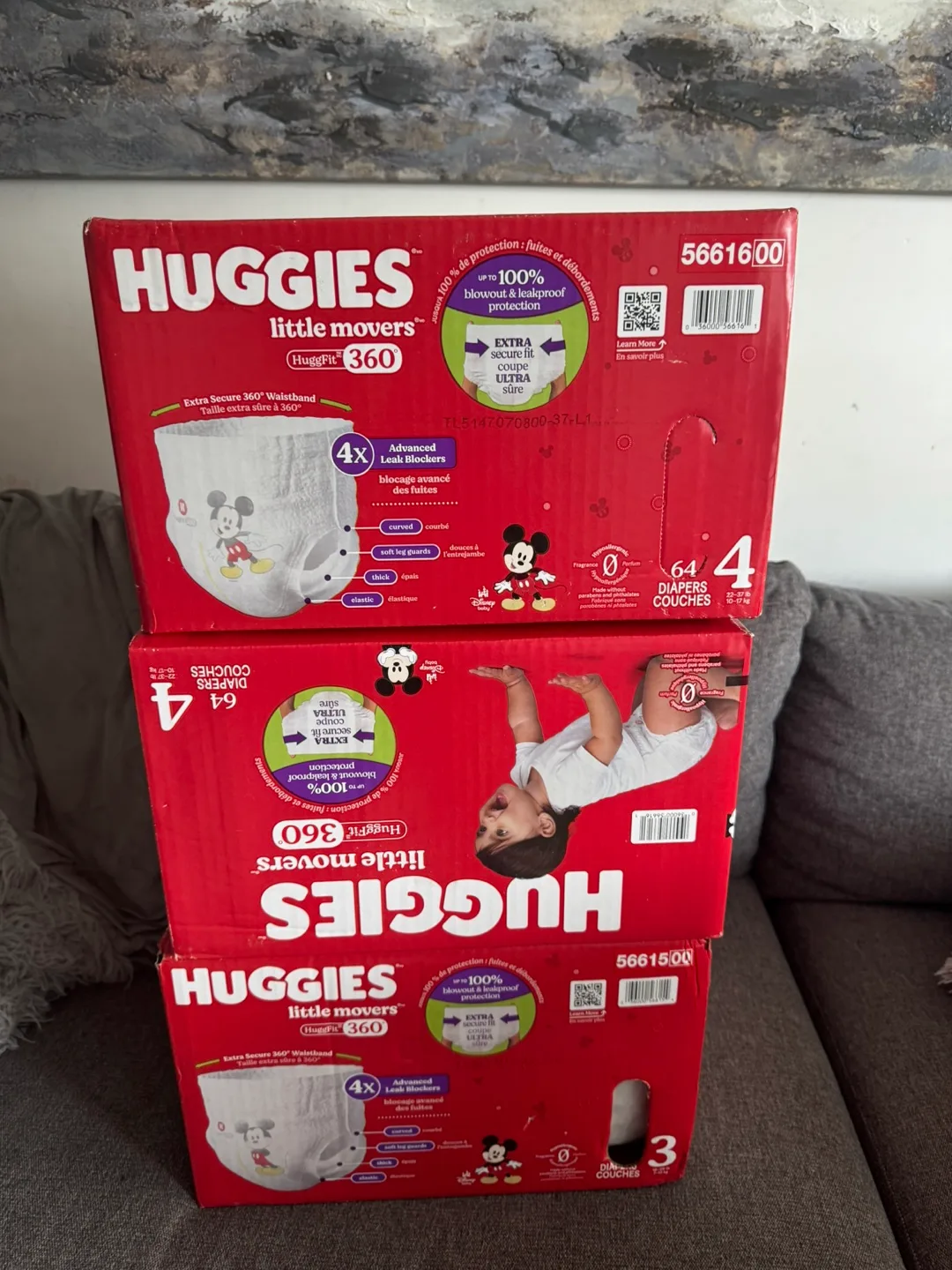 Huggies Little Movers Diapers, Size 4 thumbnail