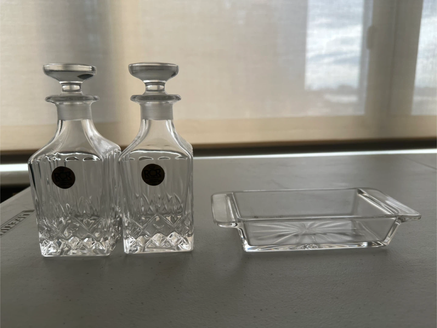 Crystal Olive Oil & Vinegar Cruet Set- Like New! - photo 2