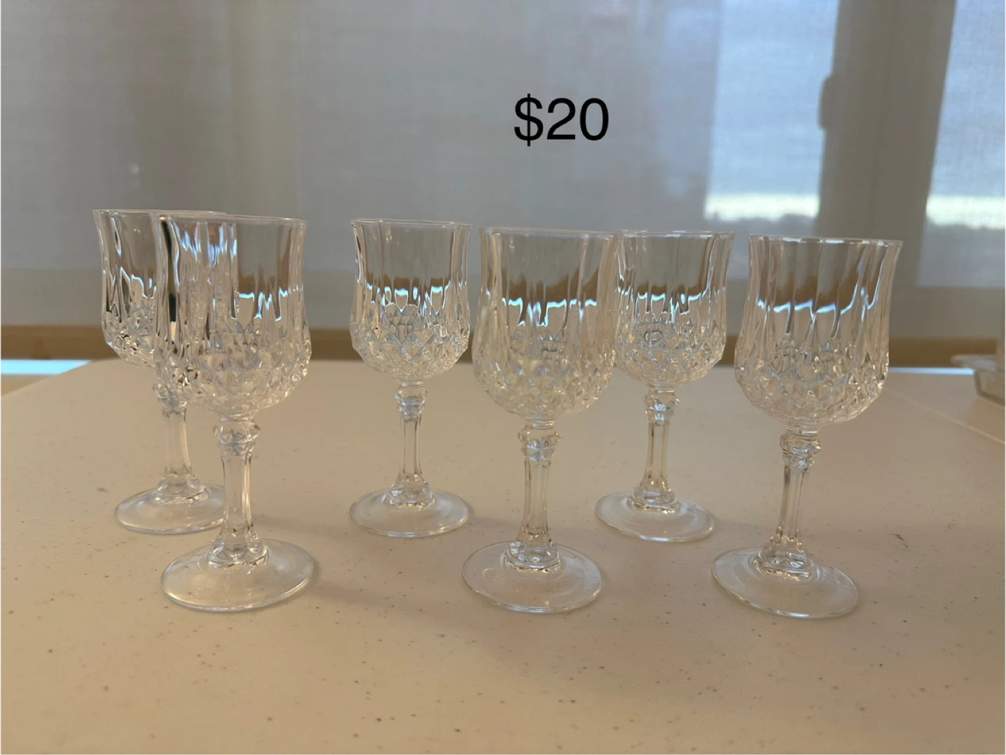 Set of 6 Crystal Cordial Glasses