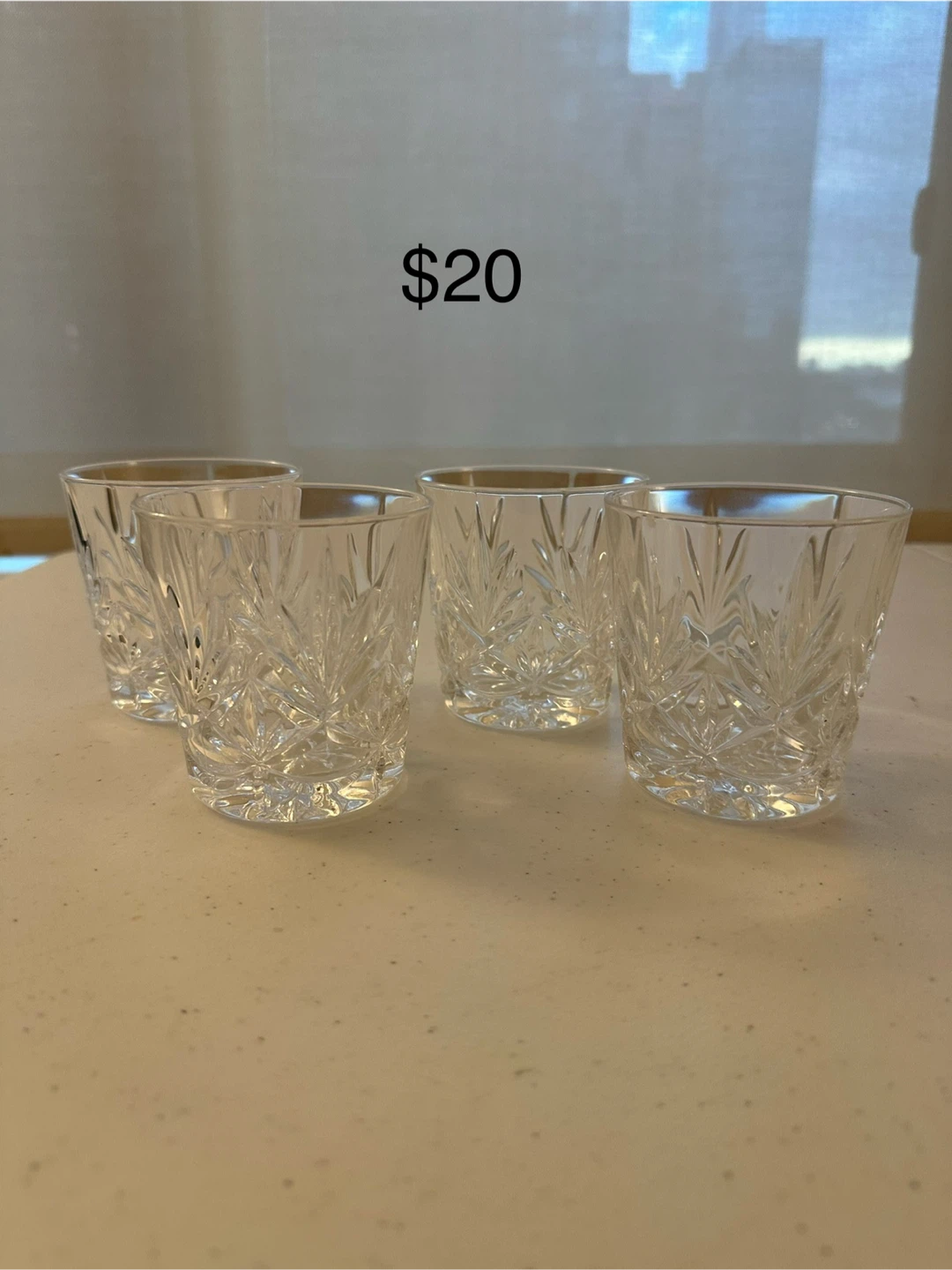 Crystal Whiskey Glasses, Set of 4