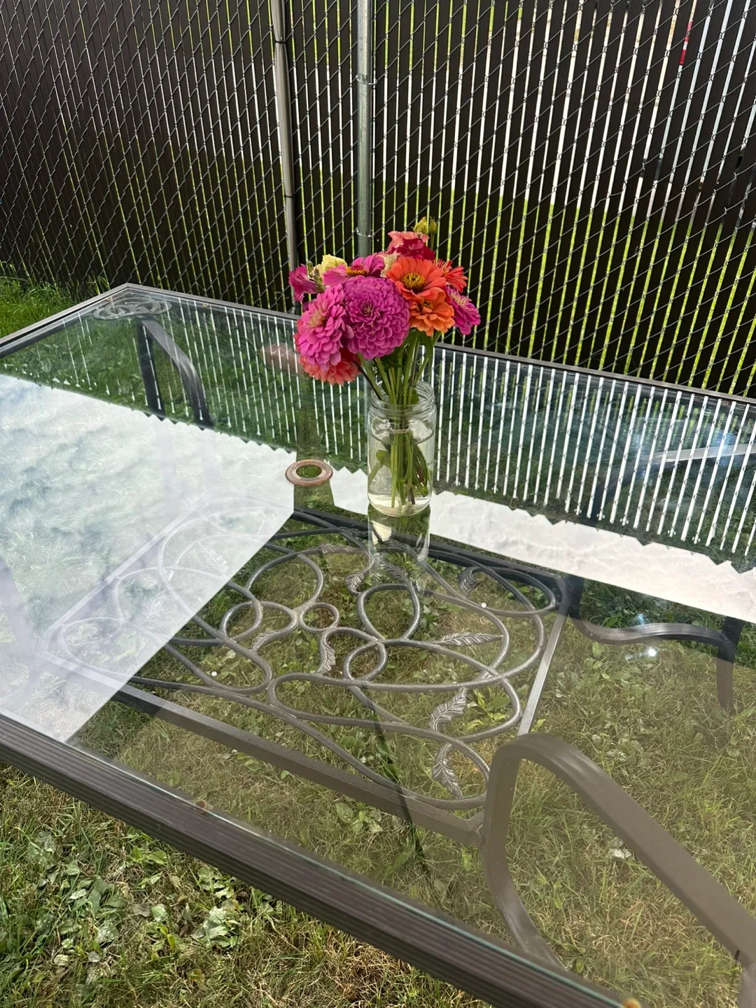 Outdoor Patio Dining Set with Glass Table and Six Chairs 🥕 image indicator(5)