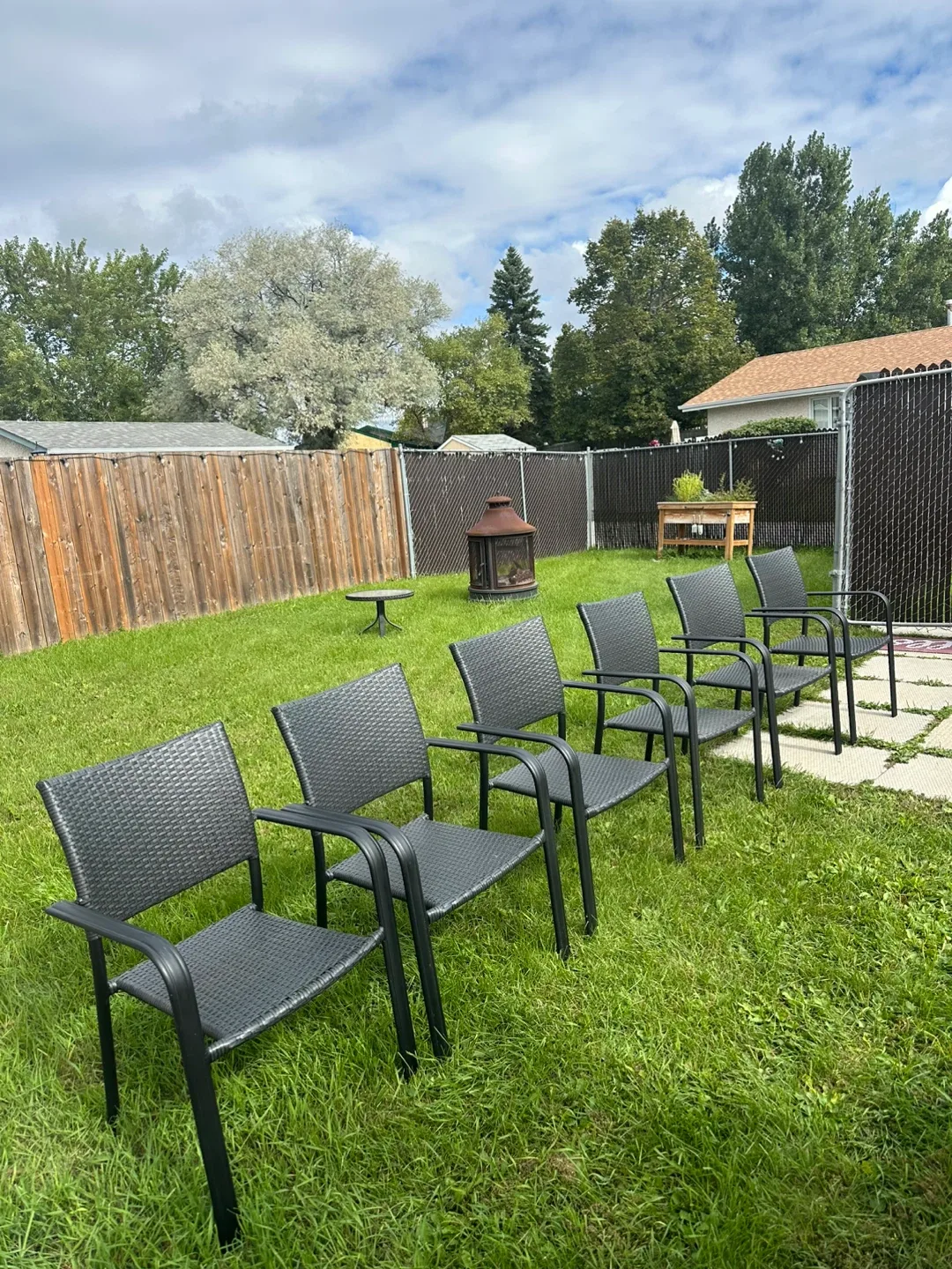 Outdoor Patio Dining Set with Glass Table and Six Chairs 🥕 image indicator(9)