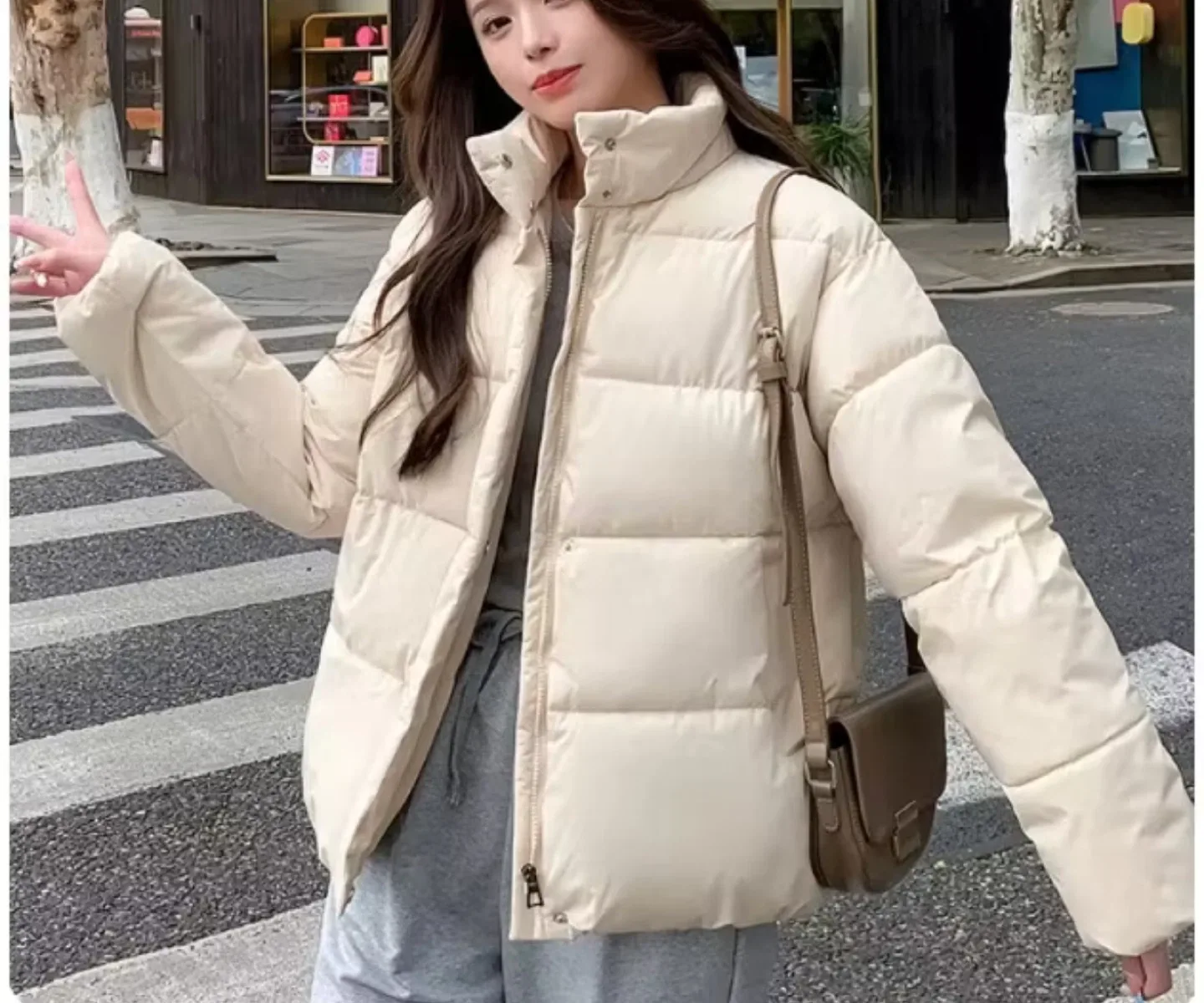 Beige Puffer Jacket thumbnail