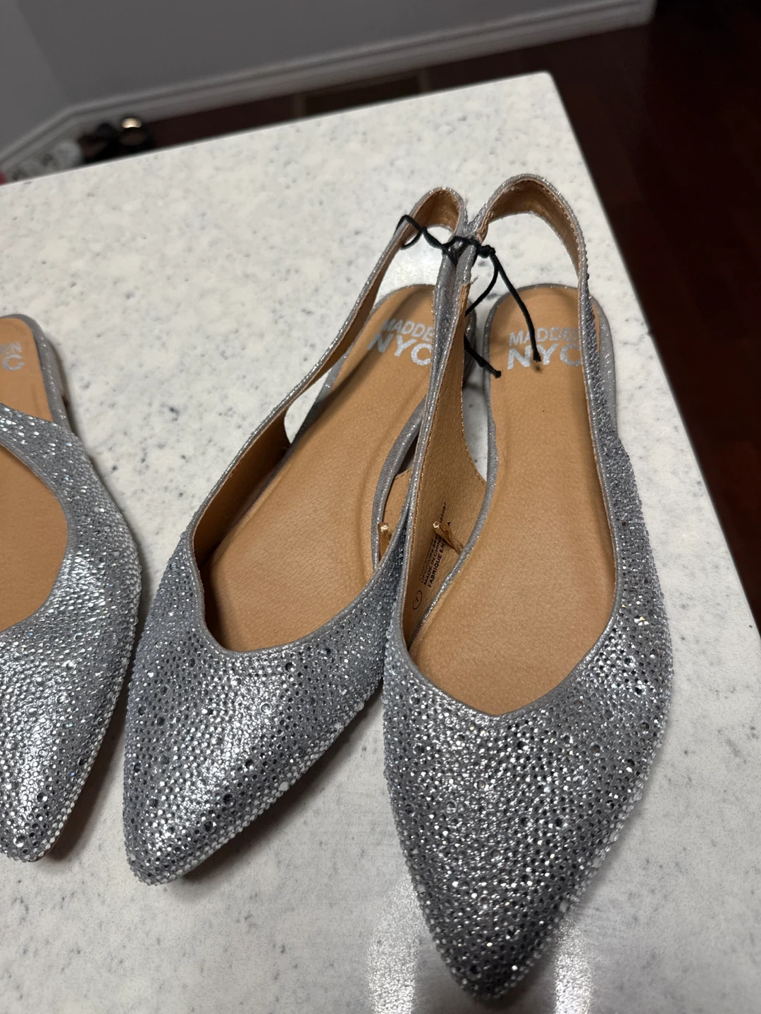 Madden NYC Silver Slingback Flats, Size 7 - photo 2