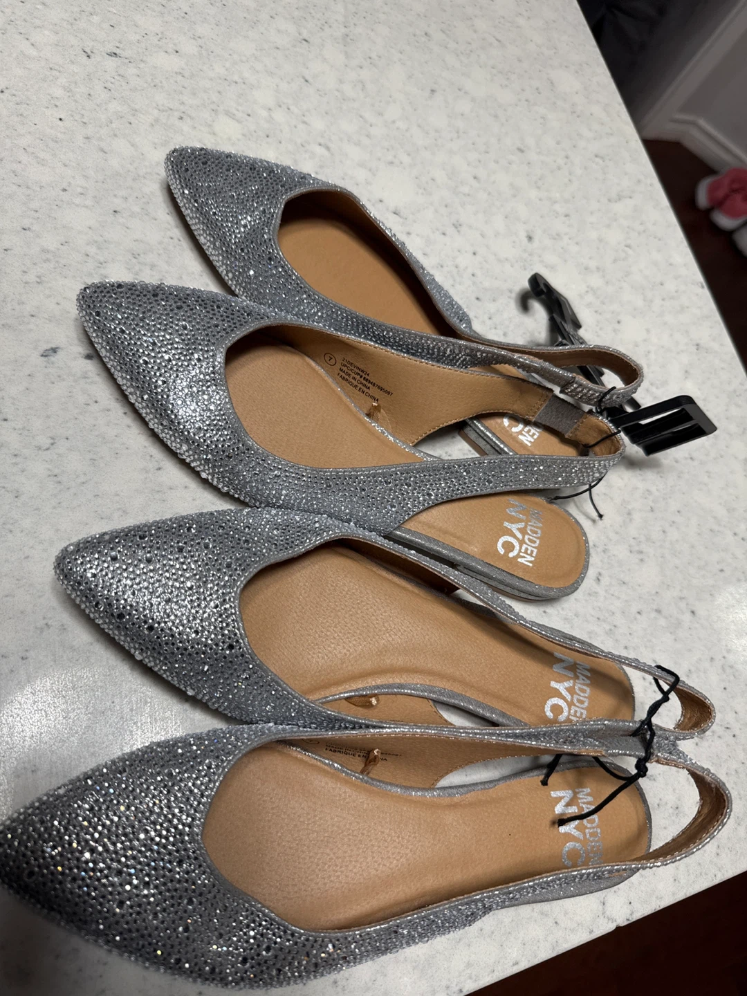 Madden NYC Silver Slingback Flats, Size 7 - photo 3
