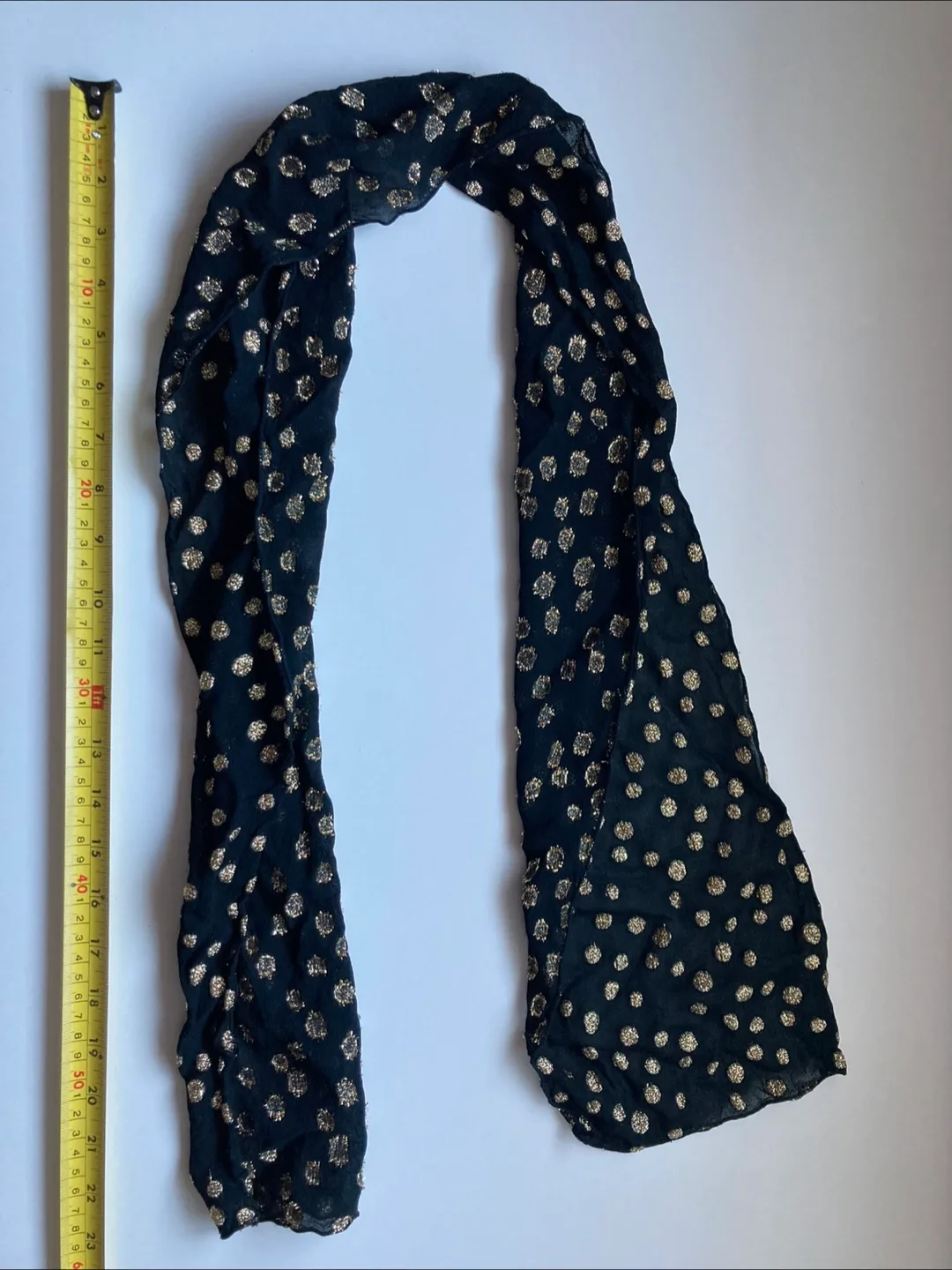 Black & Gold Polka Dot Scarf image indicator(4)